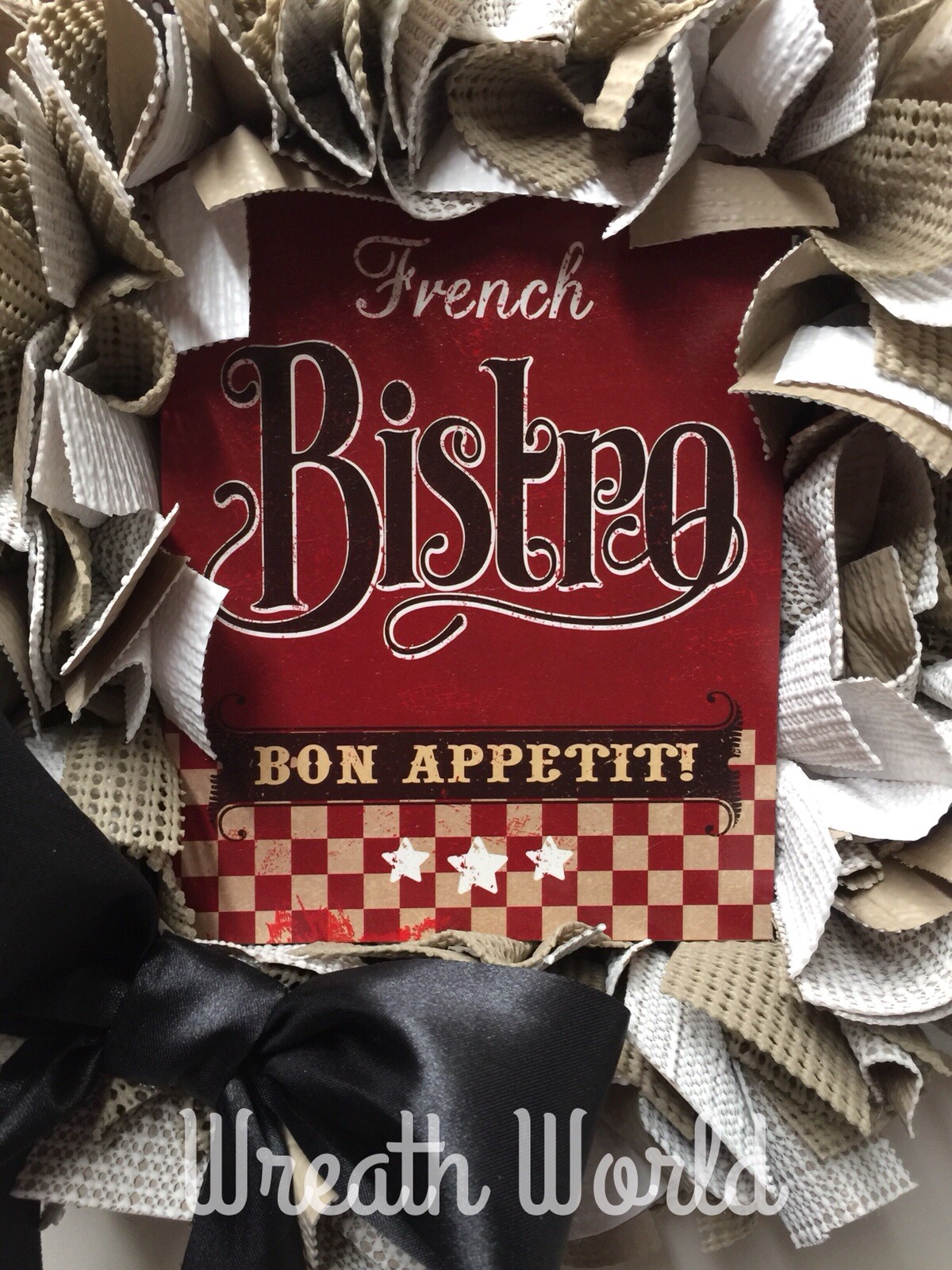 FRENCH BISTRO WREATH BON APPETIT NEW HANDMADE KITCHEN RESTAURANT CAFE WREATH
