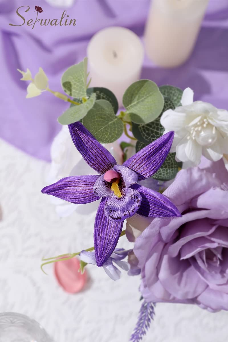 Artificial Flowers Combo Blue Fake Flowers for Wedding Home Decor
