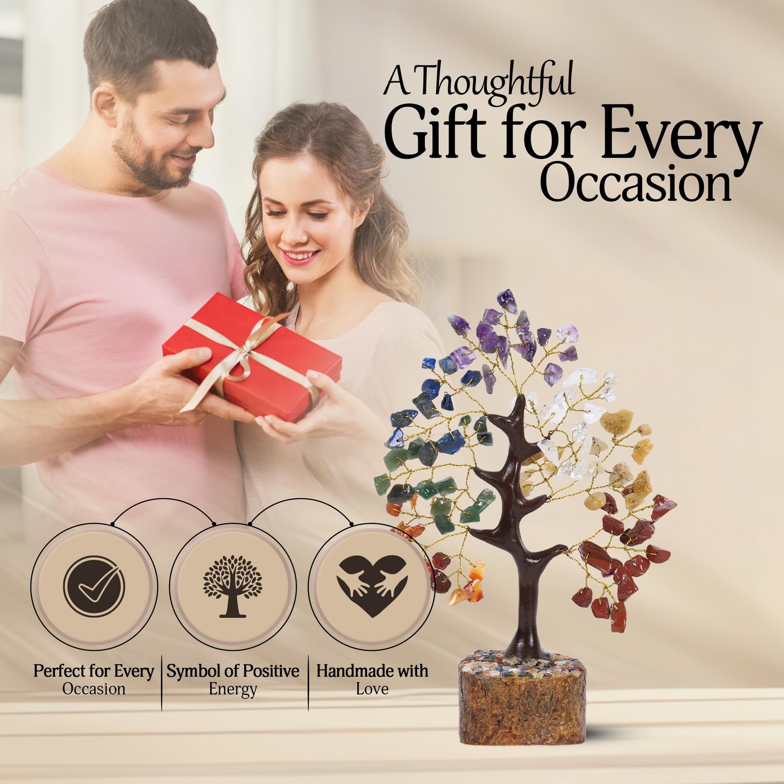 7 Chakra Tree of Life, Gemstone Tree, Gifts for , Crystal Home Decor, Healing…