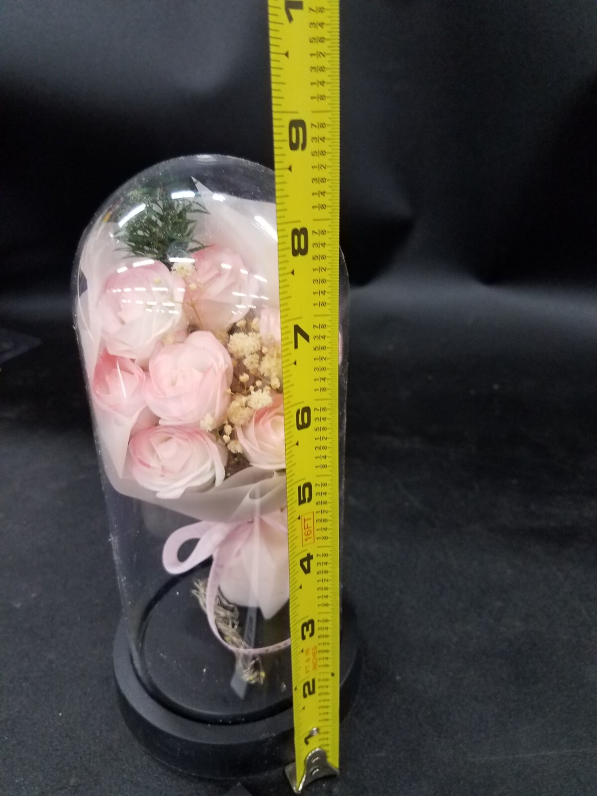 Artificial Flowers Eternal Rose In Glass Dome with Led Light Gifts for Womens