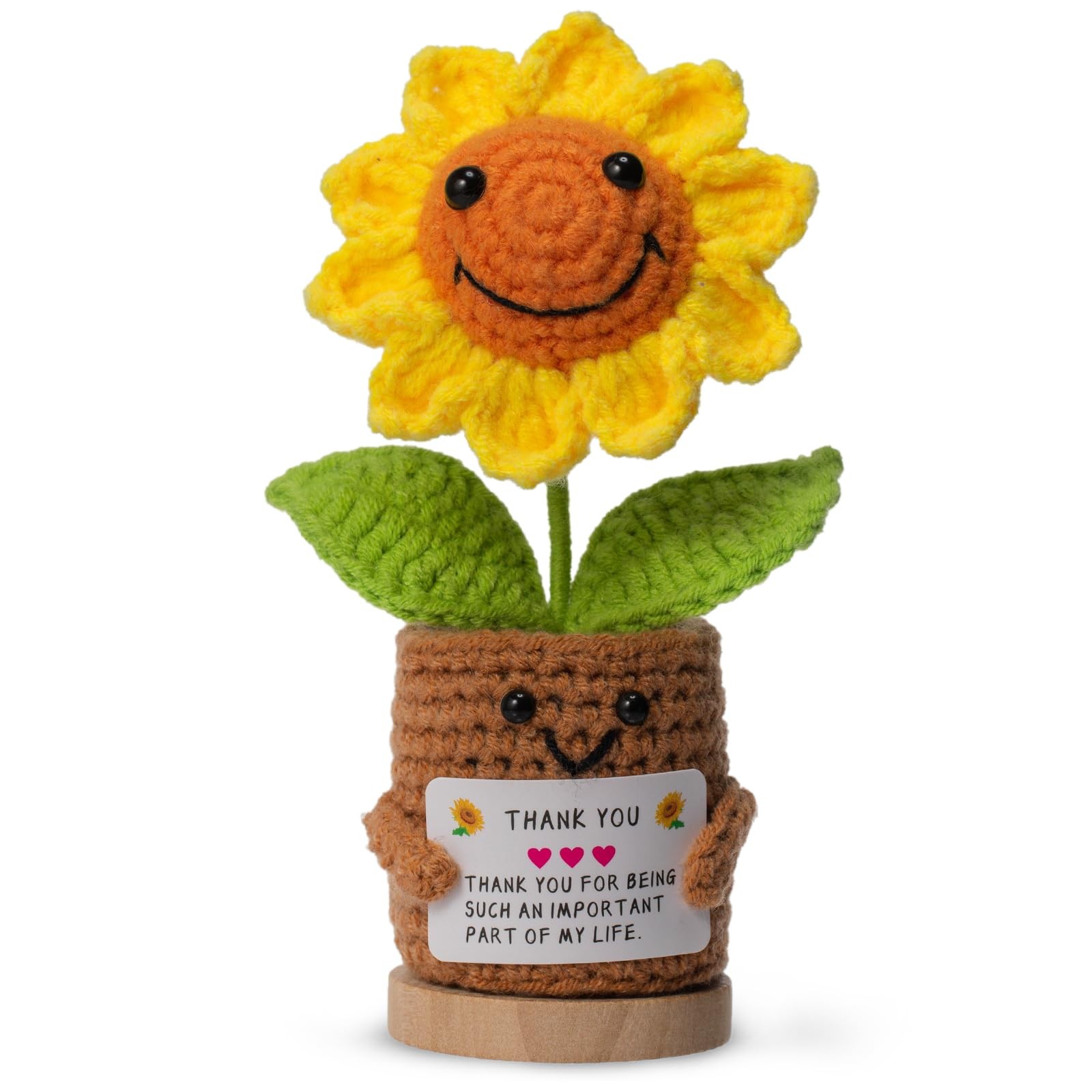 Levvohd Thank You Gifts for Teacher Women, Crochet Sunflower Gifts Office Des…