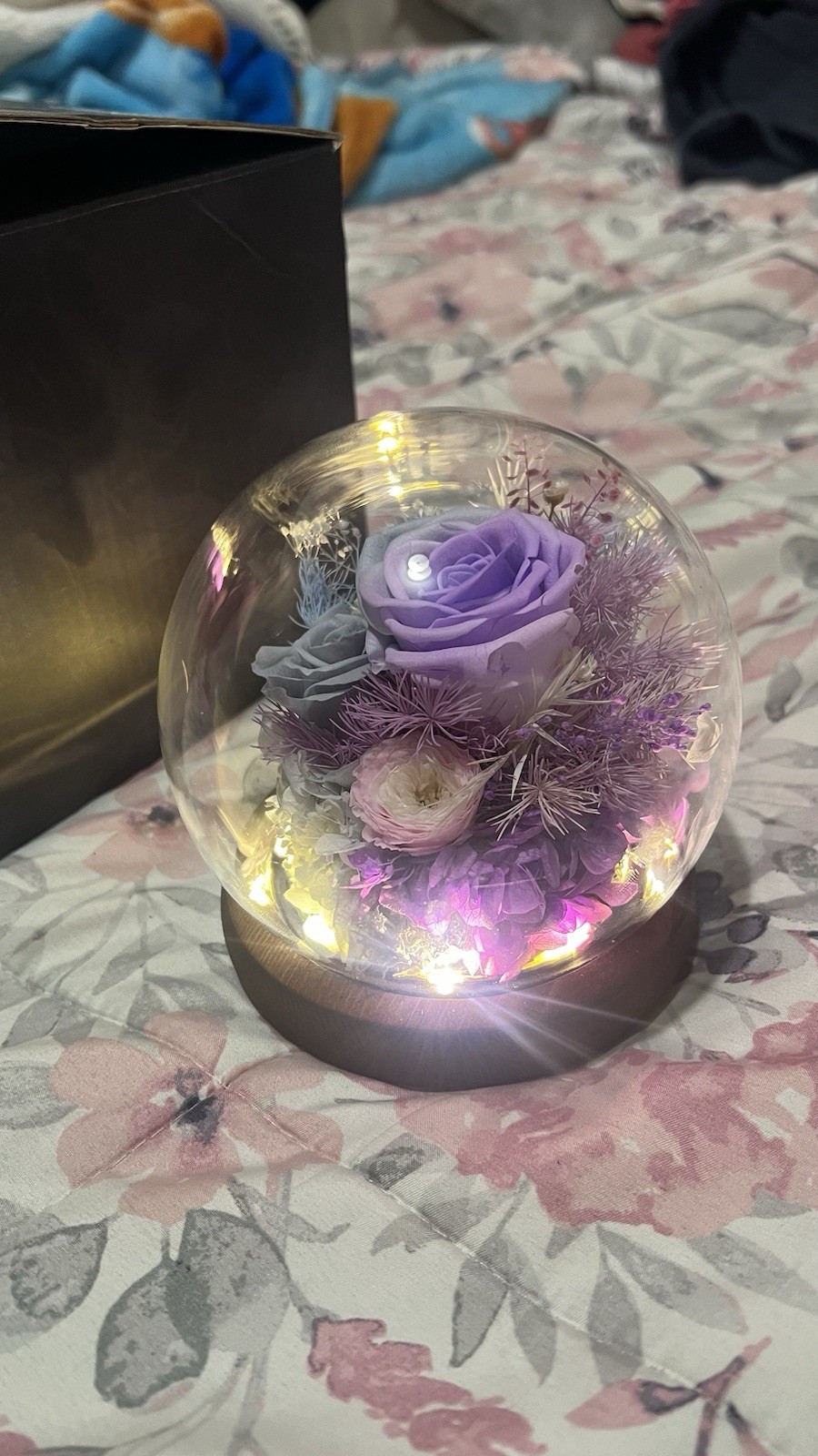 GiftGuru Rose Friend Wife New Preserves Roses Gift Color Purple Mother , SDay