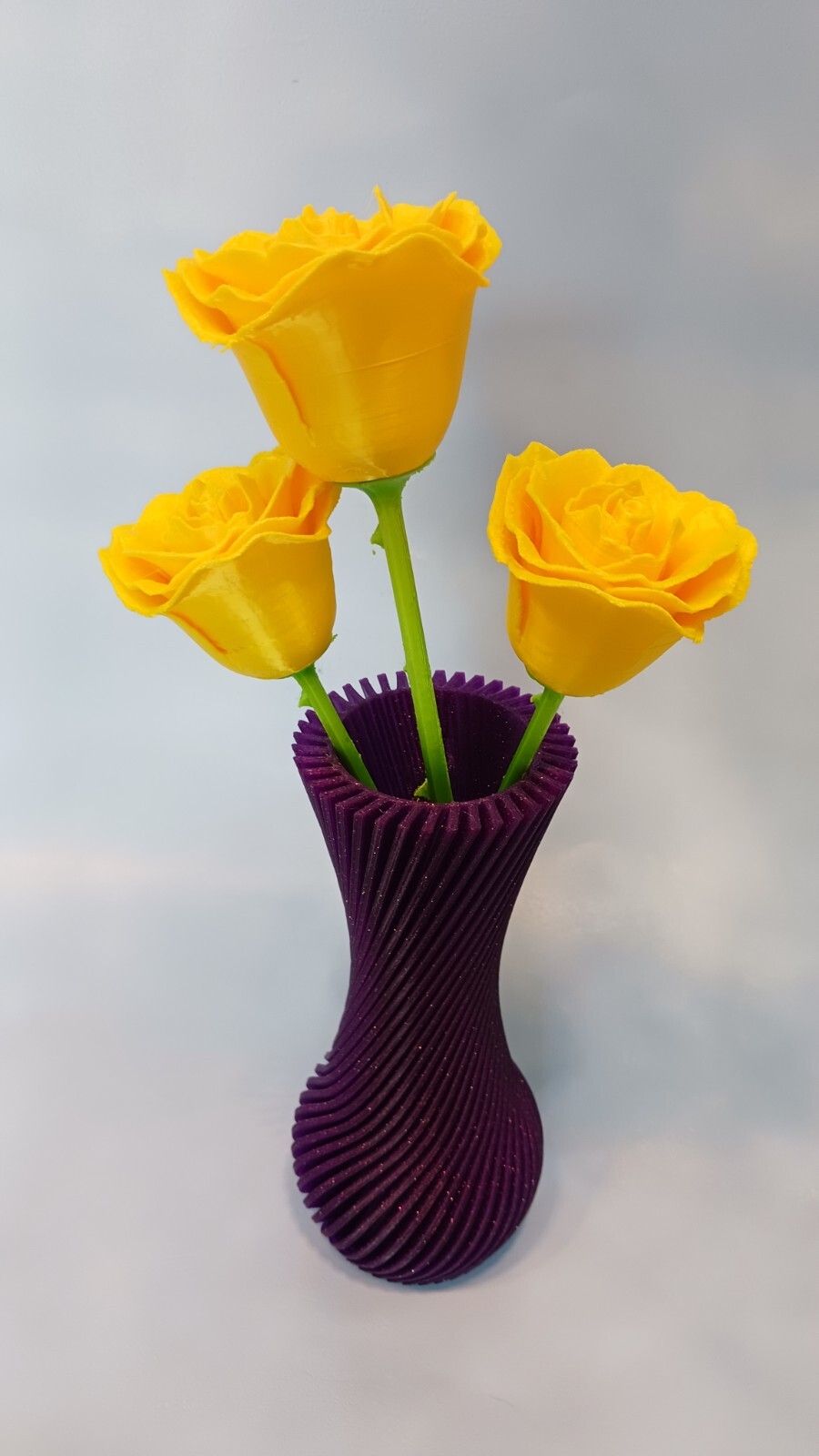 Mother’s Day Flowers Roses w/Vase 3D printed 3 Rose colors 2 color vases