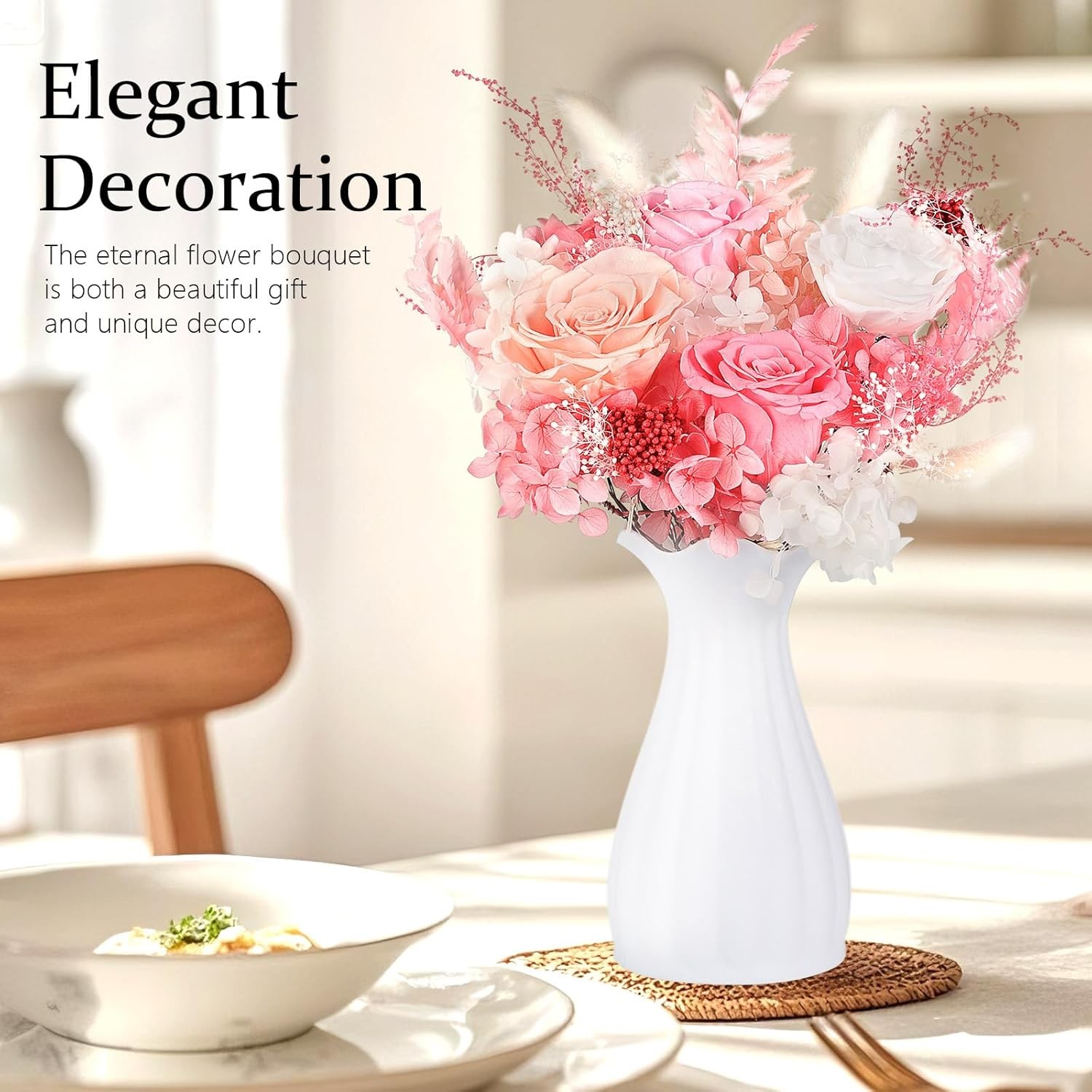 Preserved Flowers Bouquet 4 Roses – Pink Roses & Flowers for Delivery