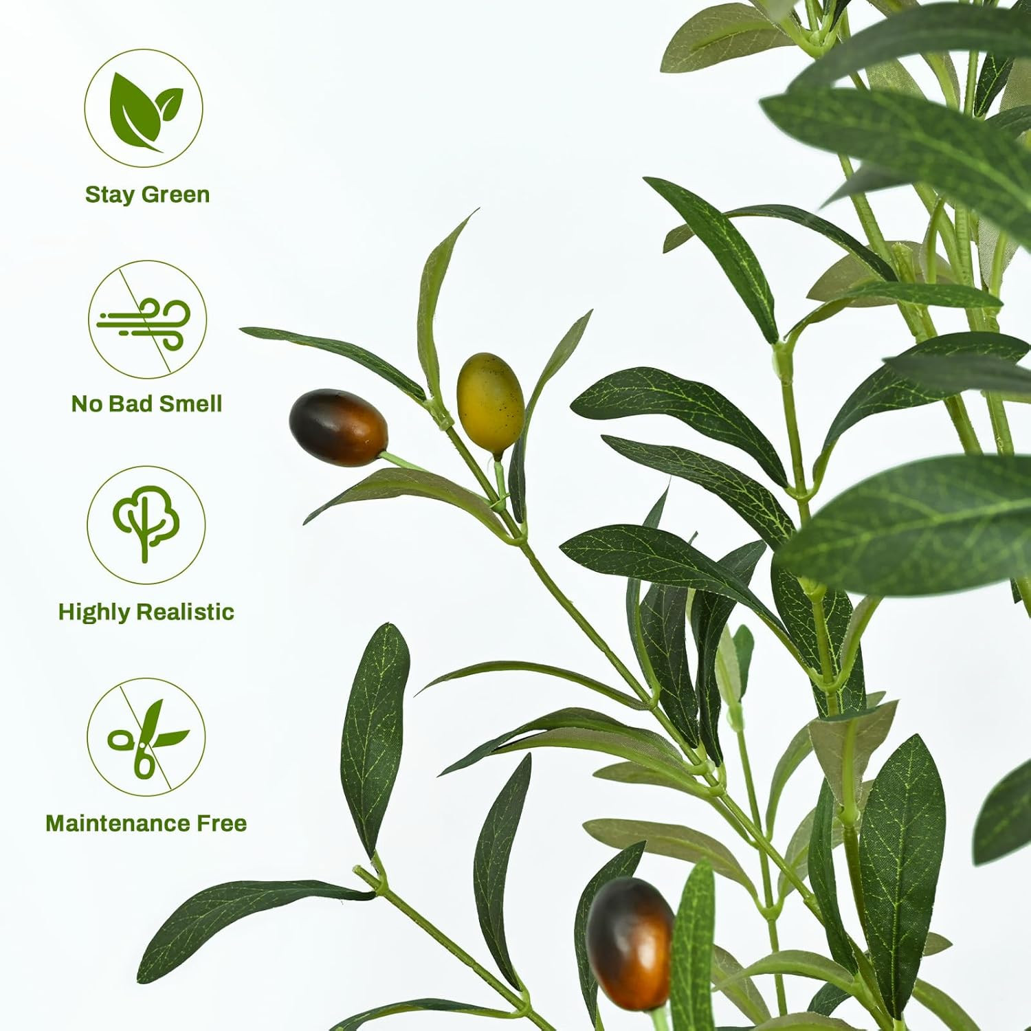 Waipfaru Artificial Olive Tree, 6FT Tall Faux Olive Trees with Planter & Basket,