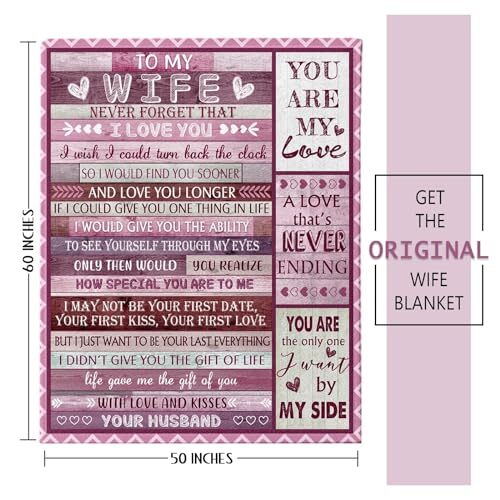 Gifts for Wife, Wife Birthday Gift Ideas, Cool Birthday 50″ x 60″ For Wife