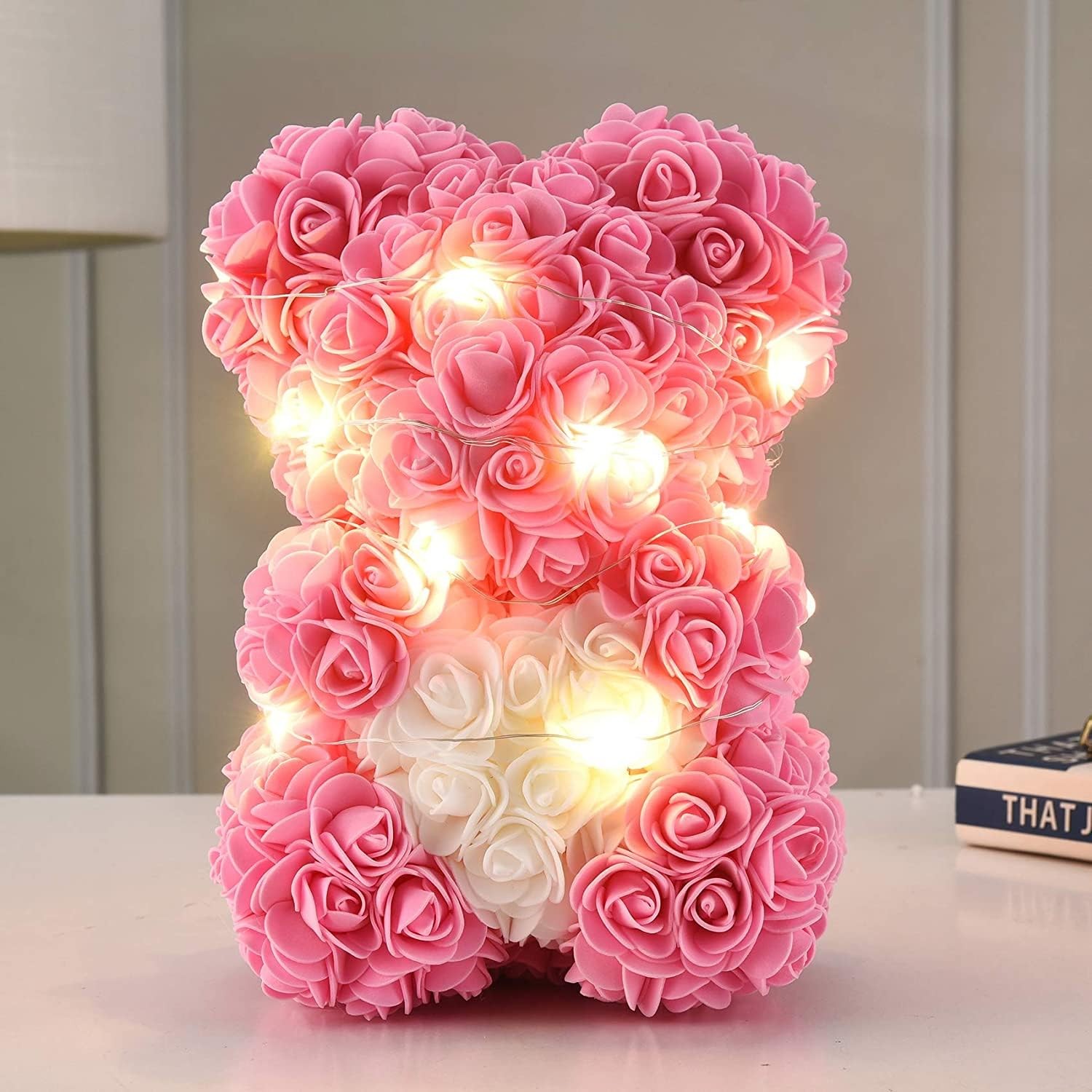 Rose Flower Bear – Hand Made Rose Teddy Bear, Best Artificial Decoration Gift…