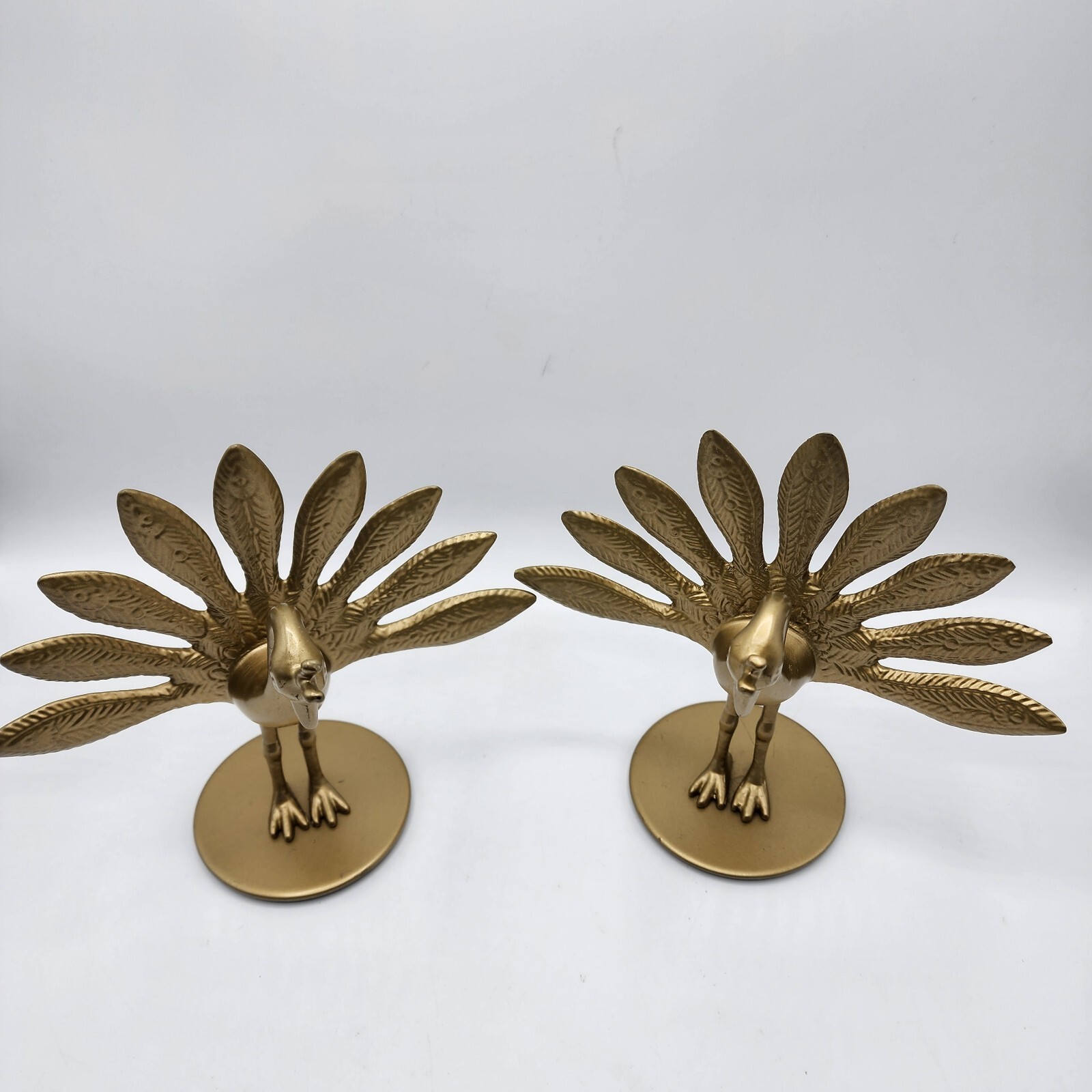 IKEA Markniva Decorative Brass Like Peacocks Figurines Lot of 2 Preowned.