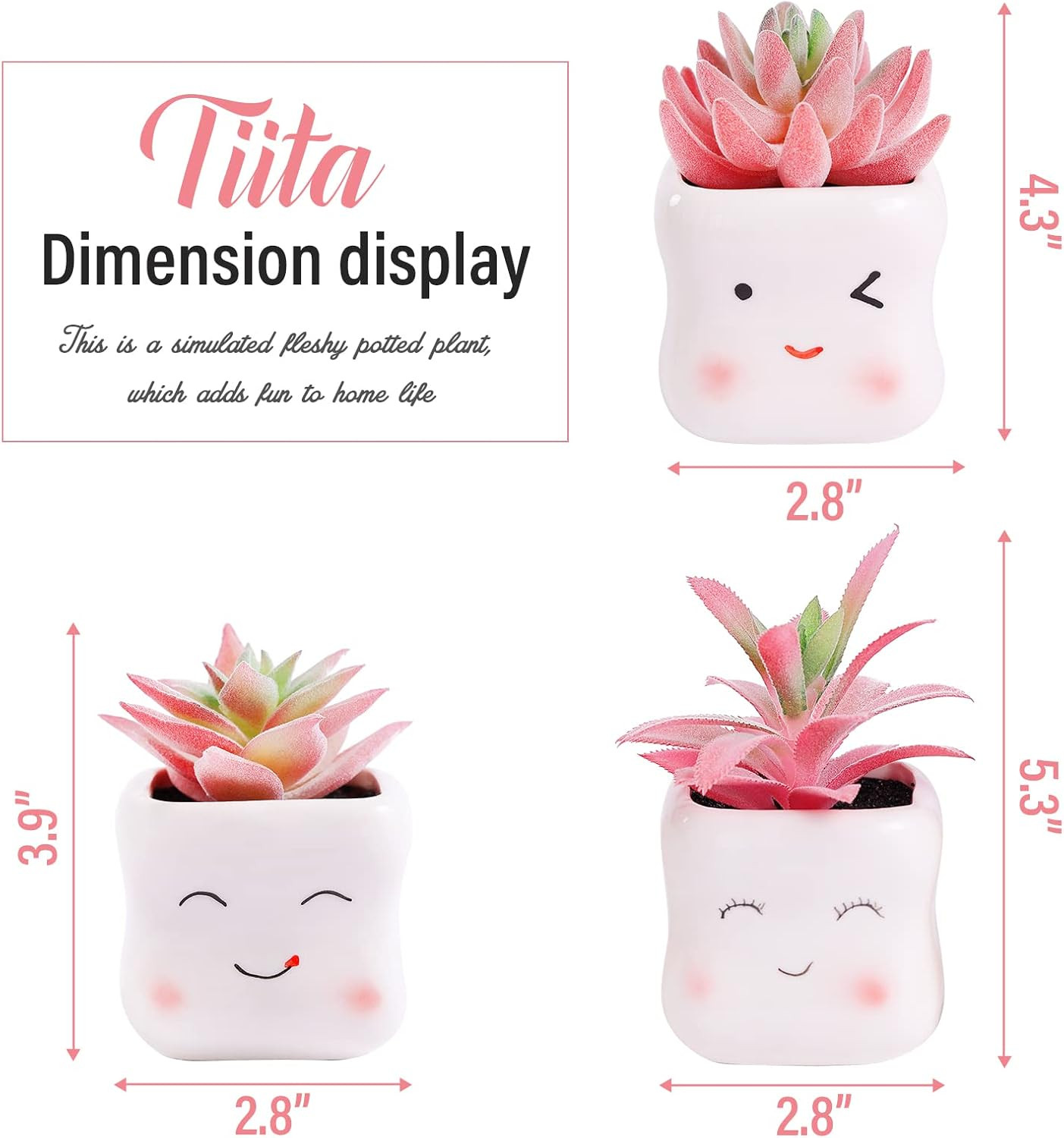 Adorable Mini Faux Succulents in Pots for Home Office Decor and Accessories