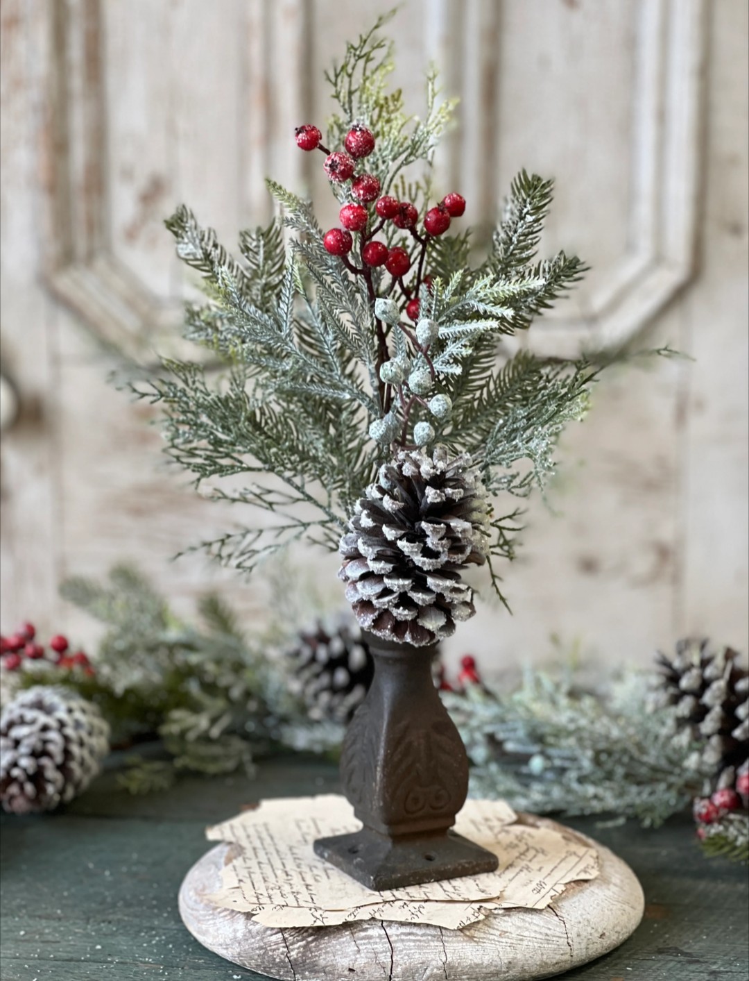 16″ Tennison Pine Floral Pick Christmas Winter Greenery