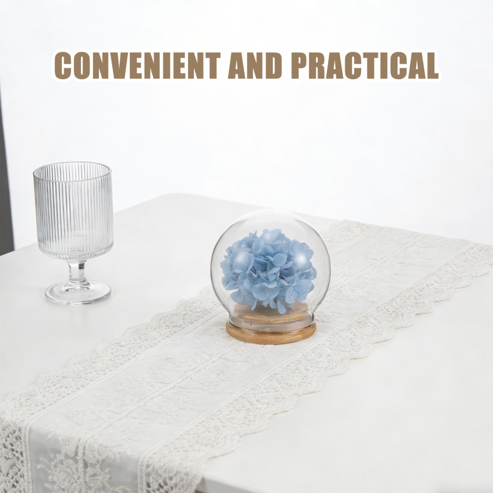 2Pcs Clear Glass Dome Cloche with Base for Crafting Miniature Figurine Display