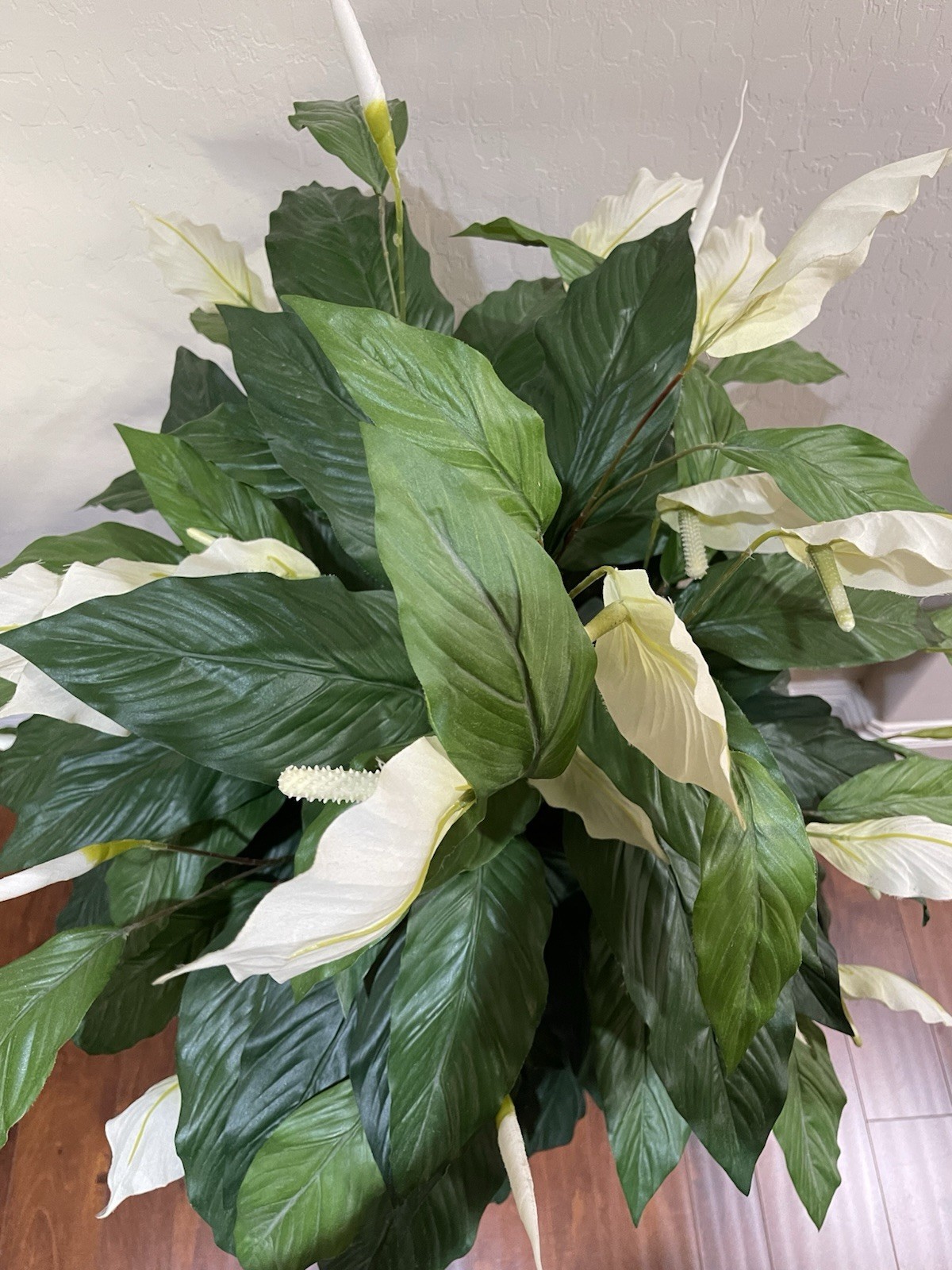 4 ft Artificial Silk Peace Lily Spathiphyllum Heavy 18″ Decorative Ceramic Pot