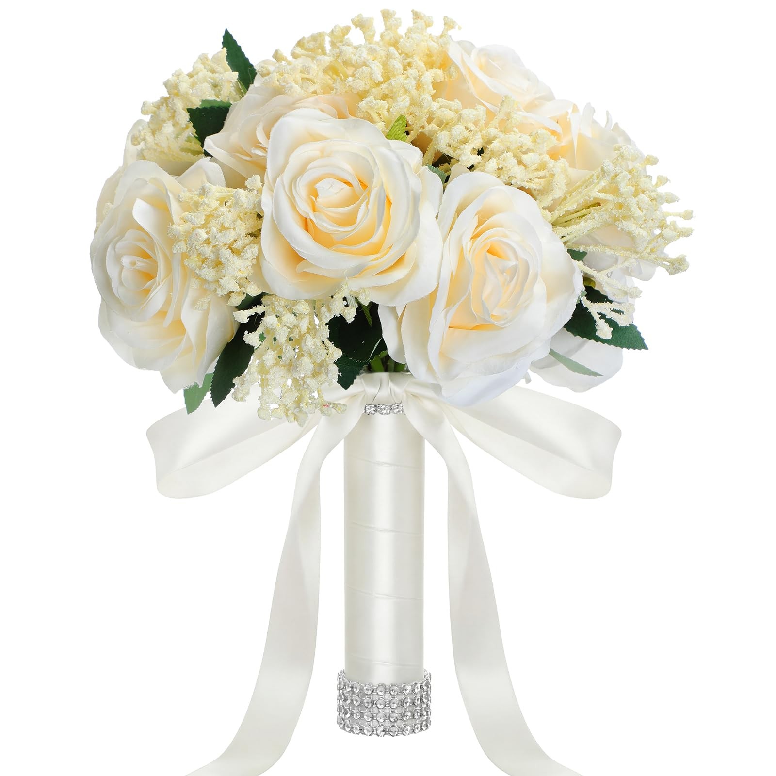 10 Inch Large Wedding Bouquets for Bride Bridesmaid Artificial Rose Flowers P…