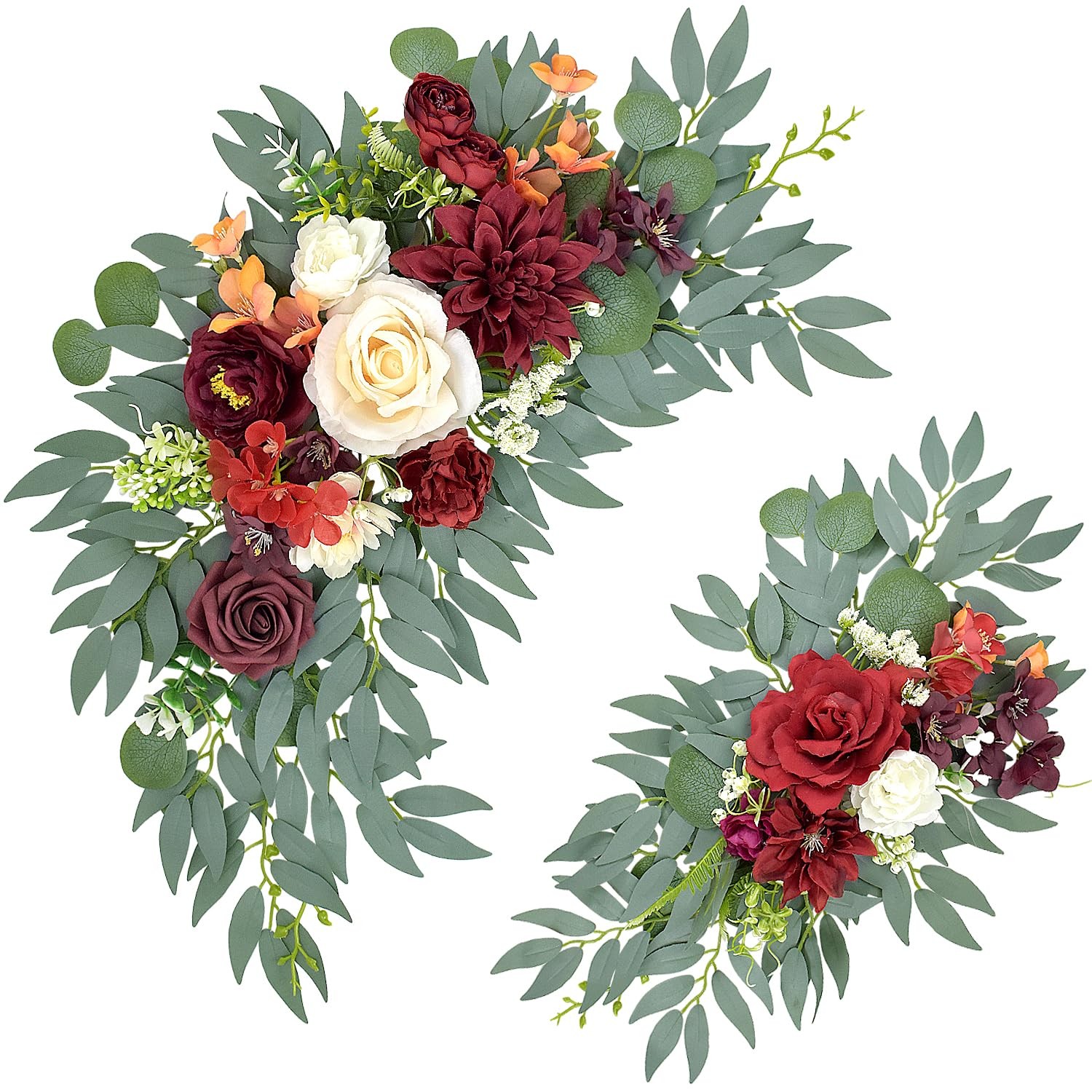 Burgundy Wedding Arch Flowers Artificial Floral Swag Backdrop Party Decor