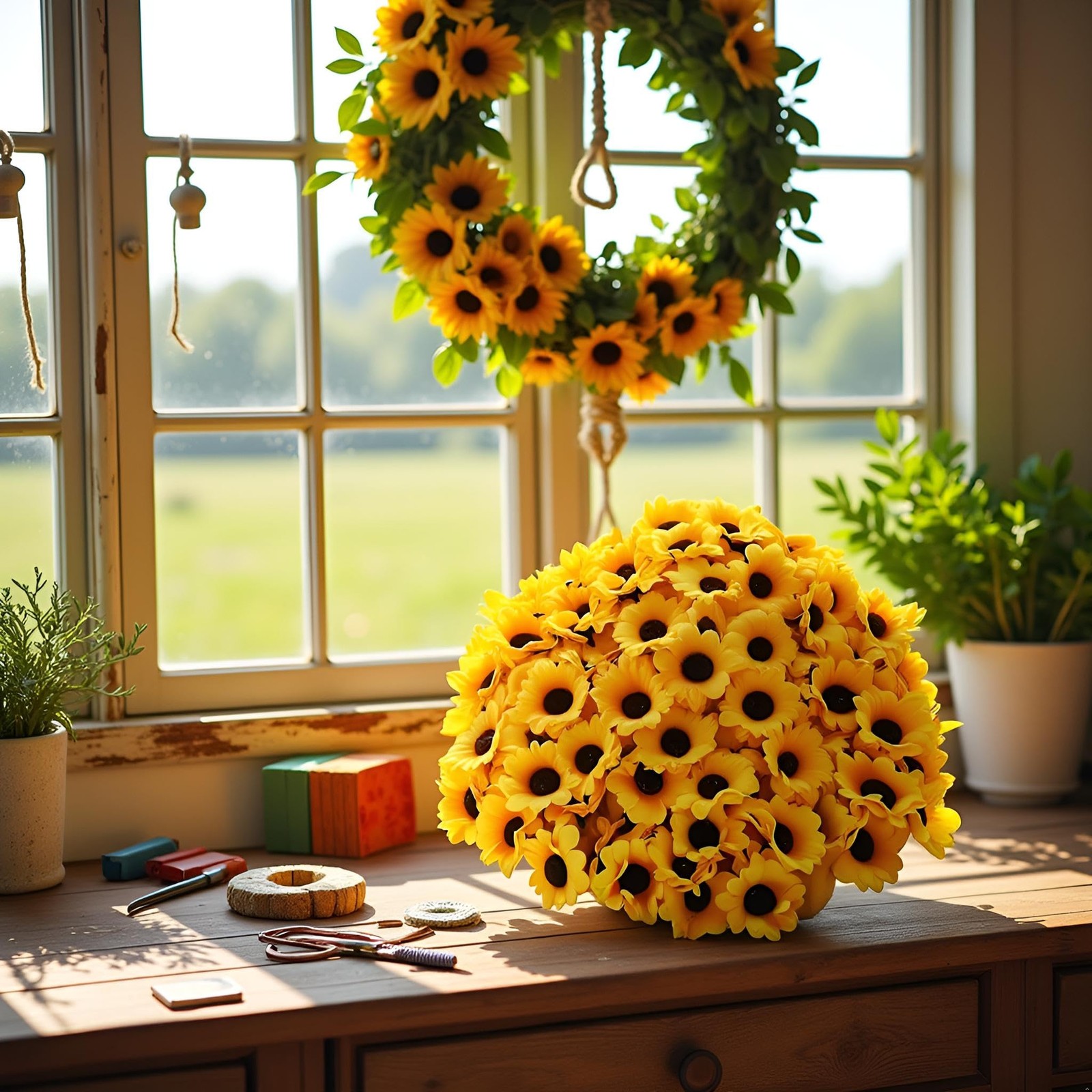 100Pcs Yellow Artificial Flower Heads Fabric Flowers Craft Floral Embellishme