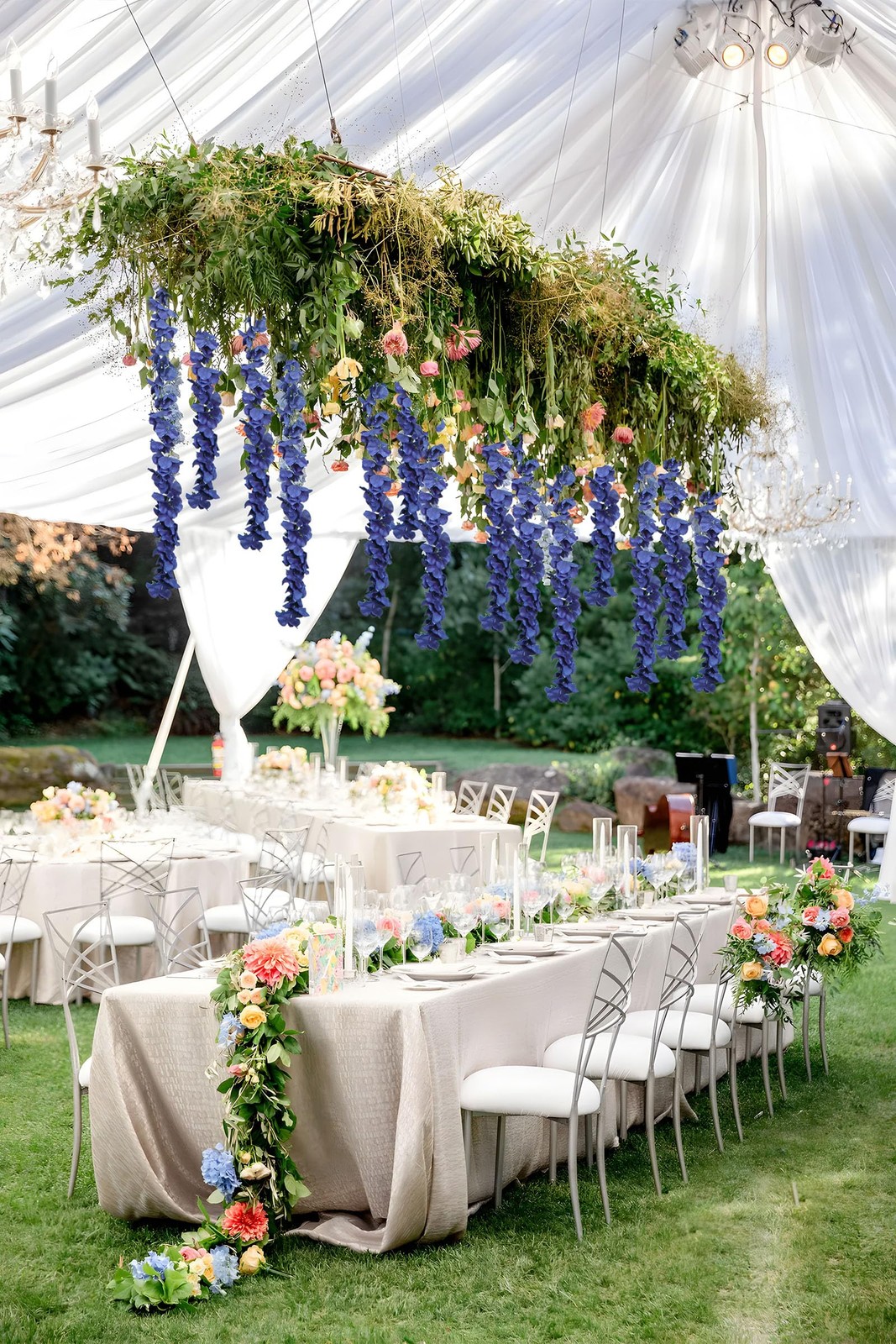Royal Blue Wisteria Hanging Flowers Garland 6.4FT Wisteria Garland Hanging Fl…