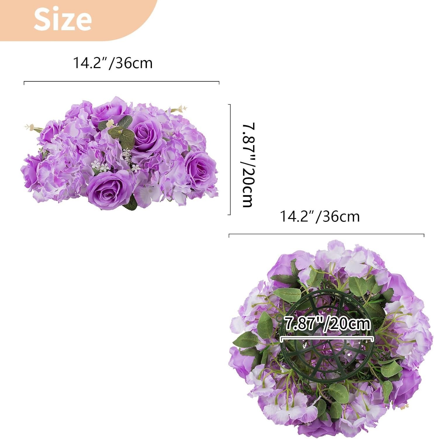 NEW 2 Purple 14.2″ Artificial Flower Balls Centerpieces for Wedding S2-1