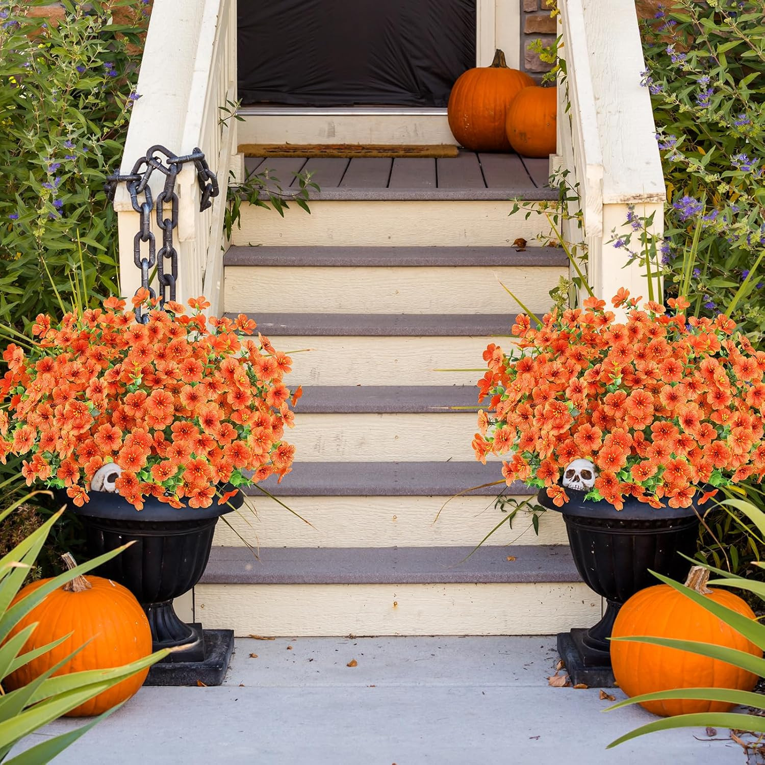 16 Bundles Artificial Fall Flowers Outdoor Indoor Decoration,No Fade Autumn Fake