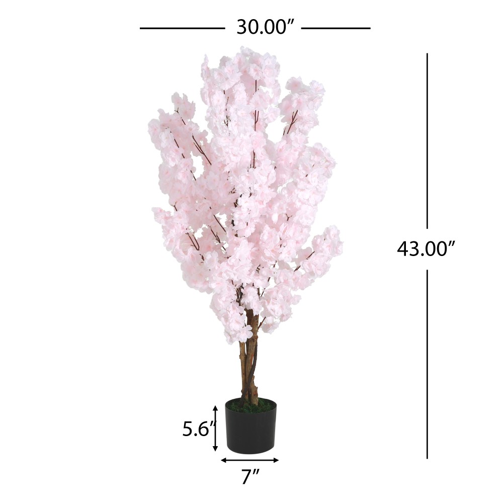 43″ Artificial Cherry Blossom Tree with Black Plastic Pot