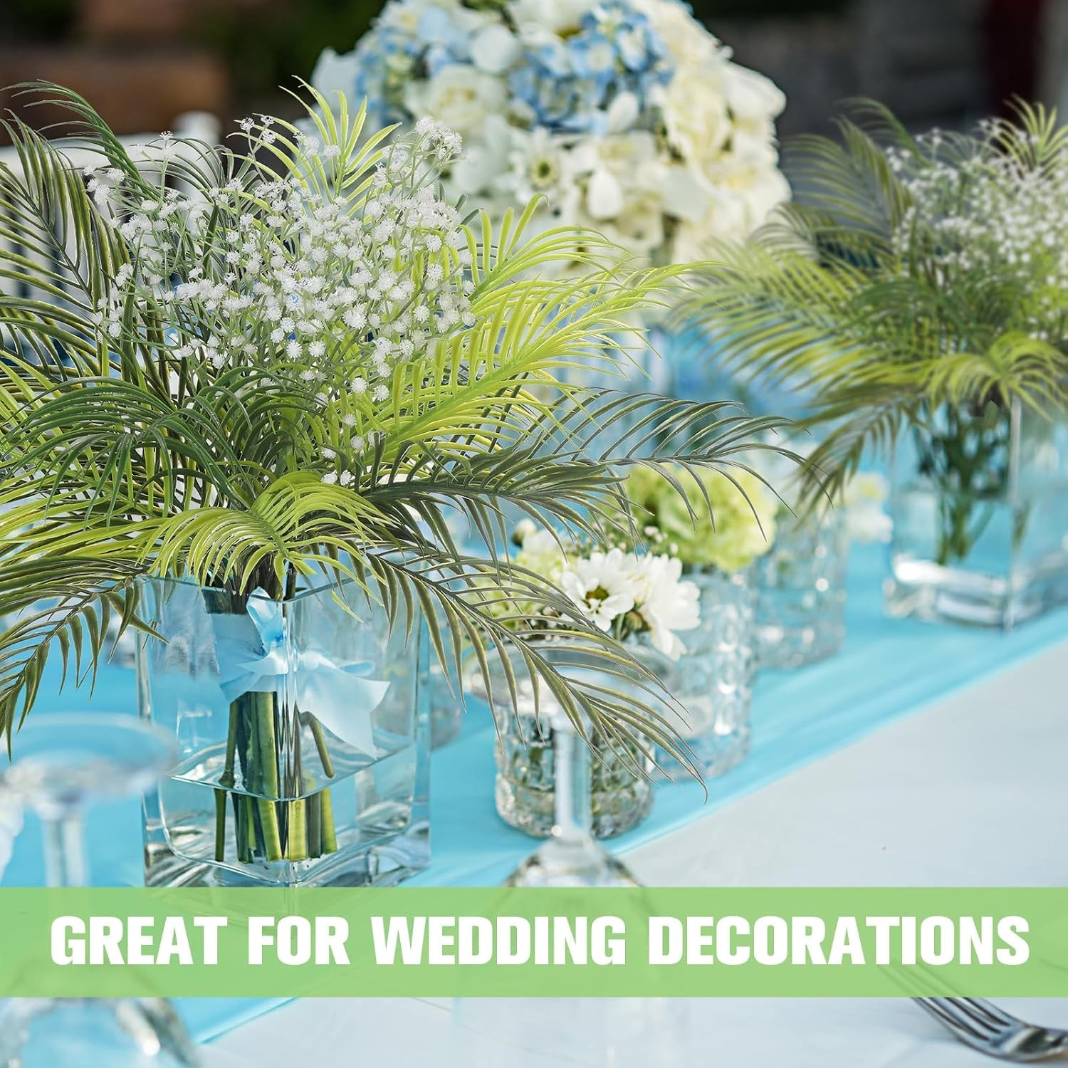 Artificial Palm Plants Leaves Fake Palm Tree Leaves Decor Greenery Faux Tropical