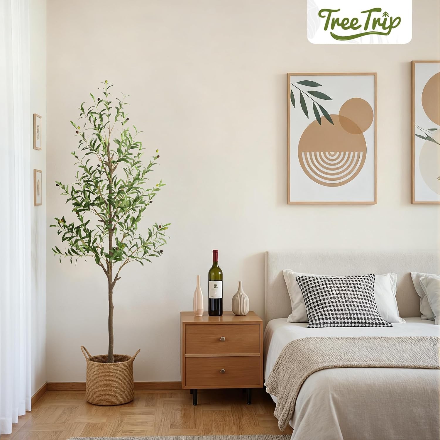 2-Pack 6 FT Olive Tree Artificial Indoor Faux Olive Trees with Planter Fake