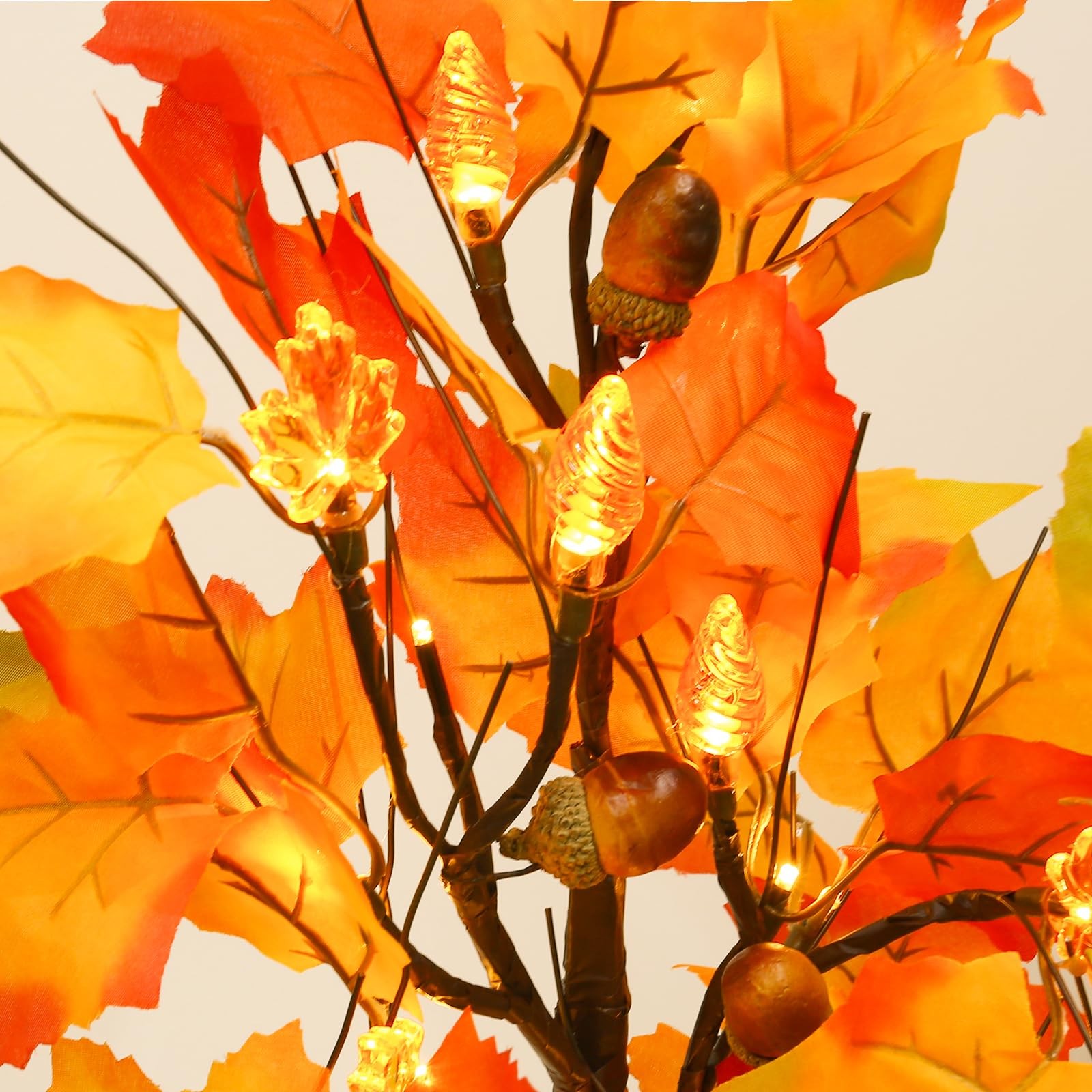 2 Pack 23.5 Inch Fall Trees with Lights
