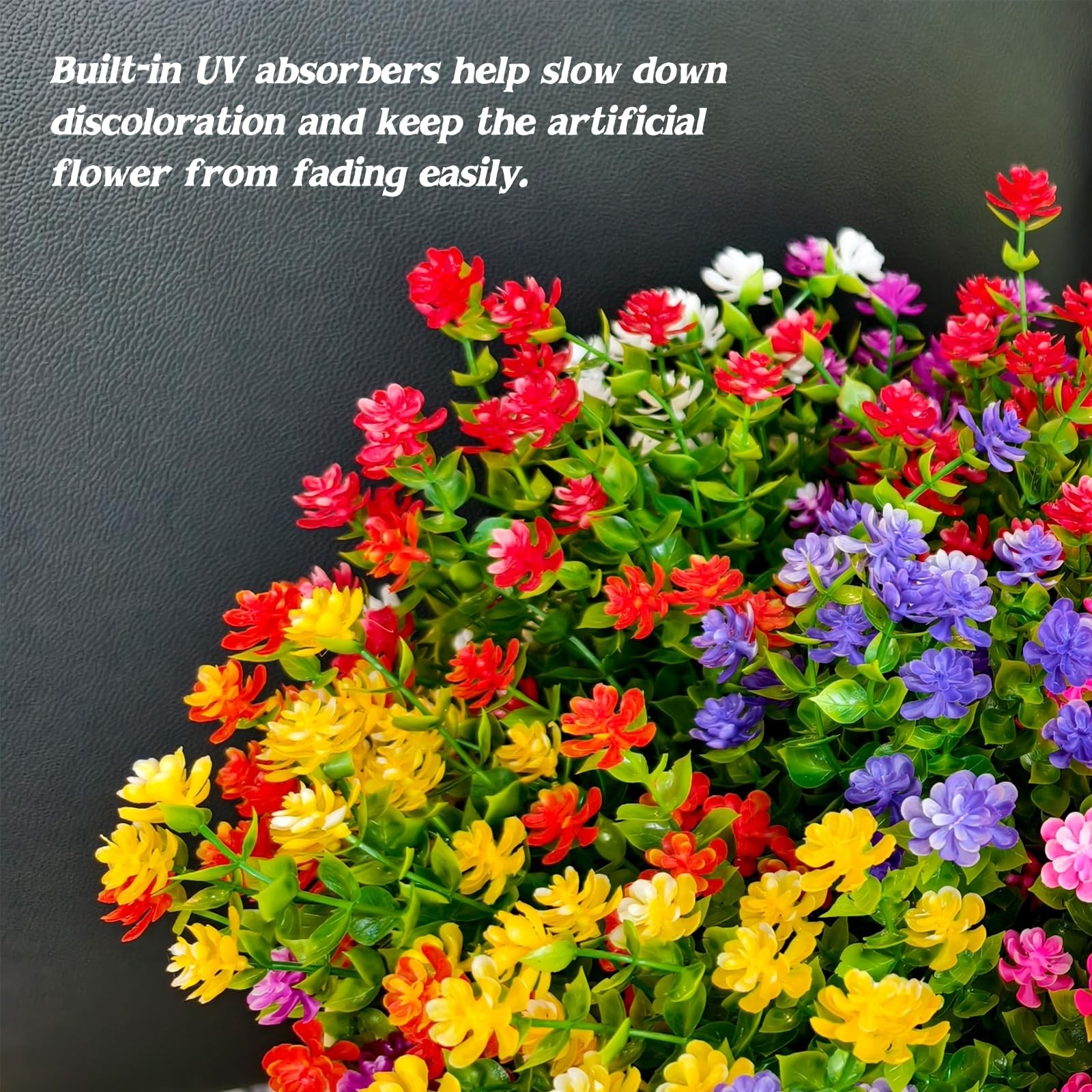 New Best WEAUSUP 21 Bundles Artificial Outdoor Flowers Fake Plants & Greenery PE