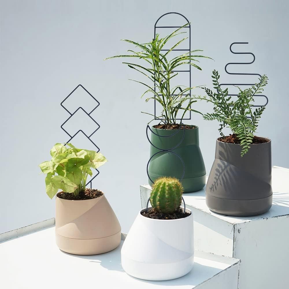 4PCS 16″ Indoor Outdoor Metal Plant Trellis for Climbing Vine Ivy