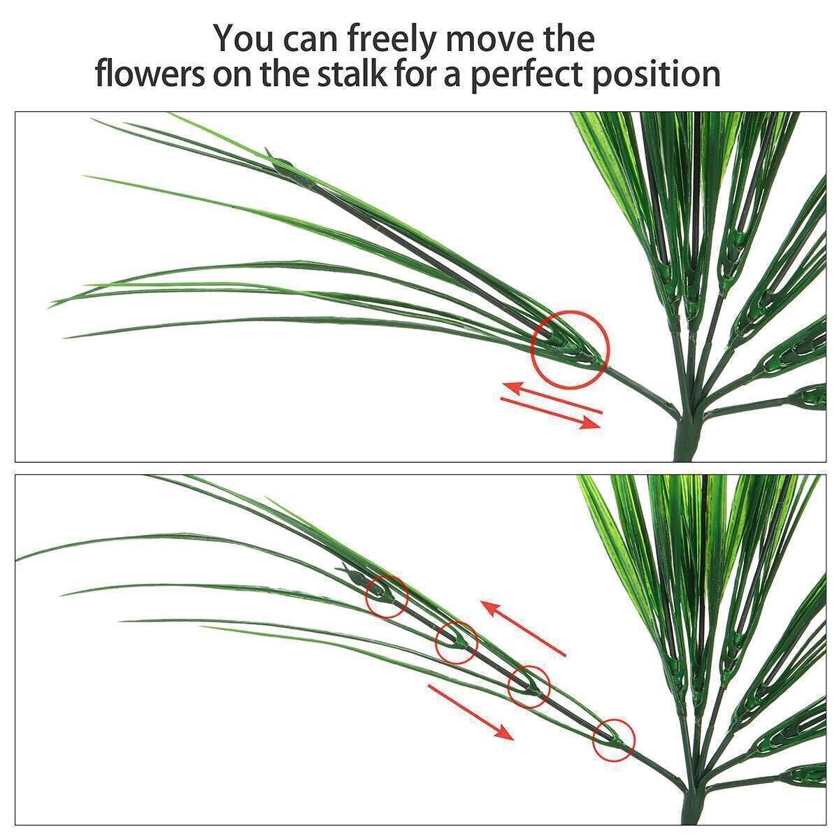 6Bundles Artificial Wheat Fake Tall Grass Outdoor Plants Greenery Flowers Leaves