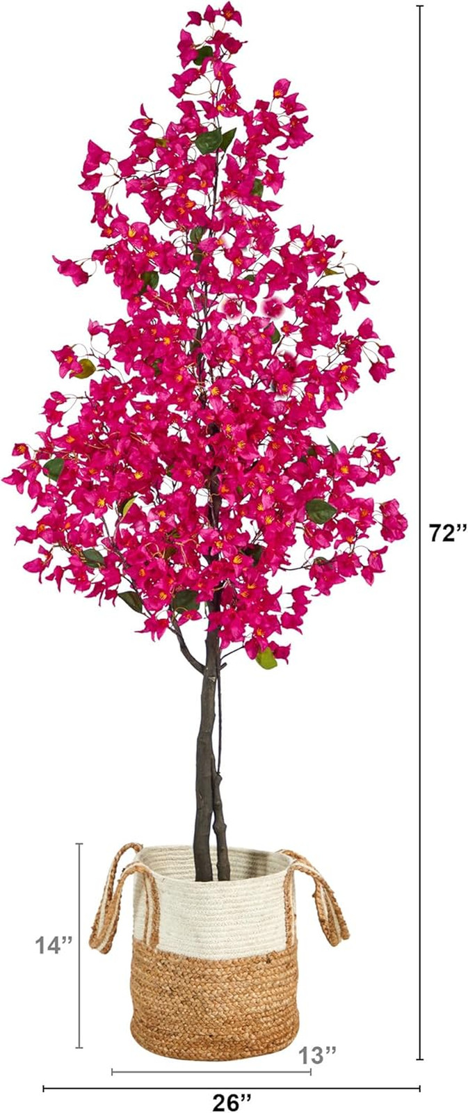 6Ft Pink Bougainvillea Tree in Handmade Jute & Cotton Basket –
