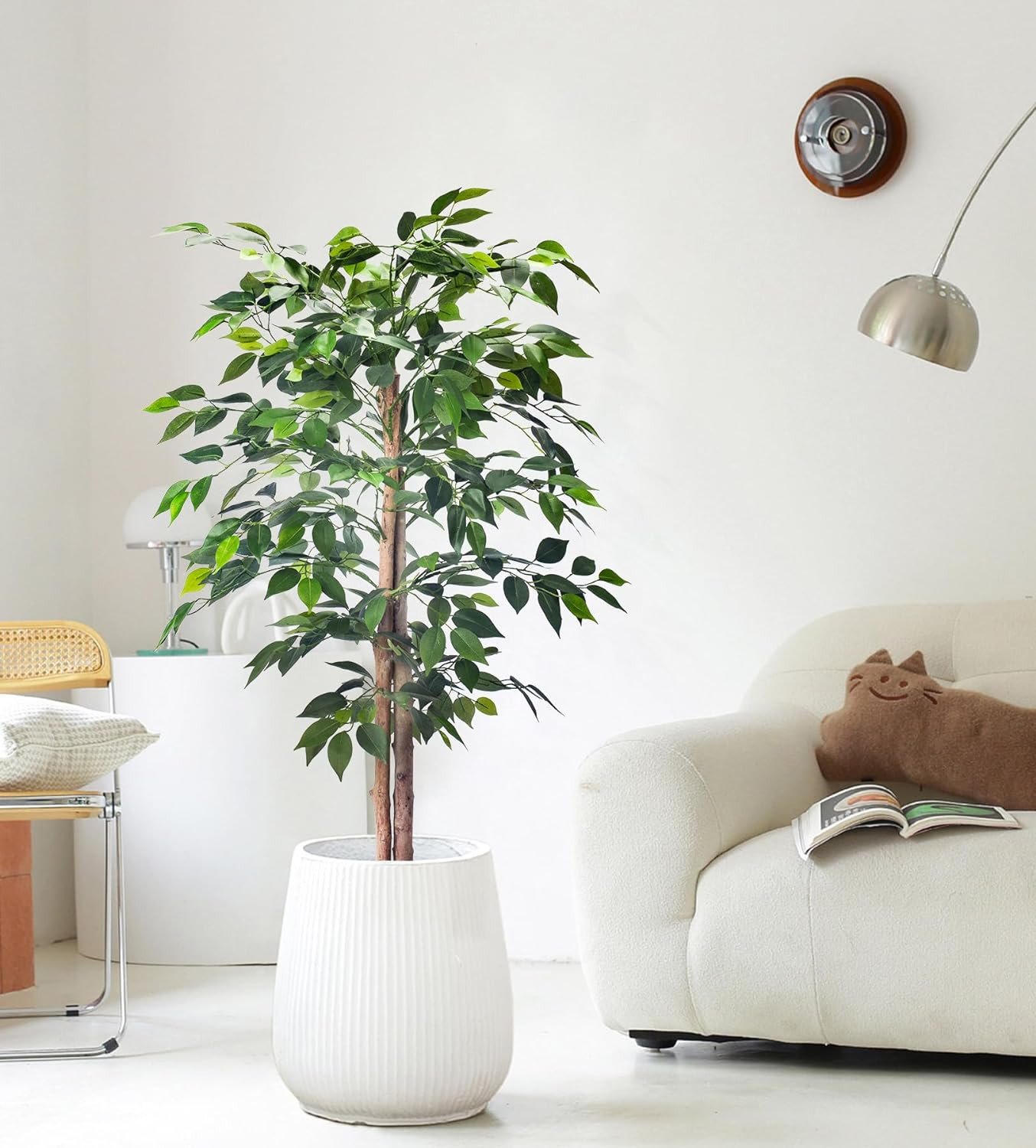 2Pack 4FT Realistic Artificial Ficus Trees for Home & Office Decor