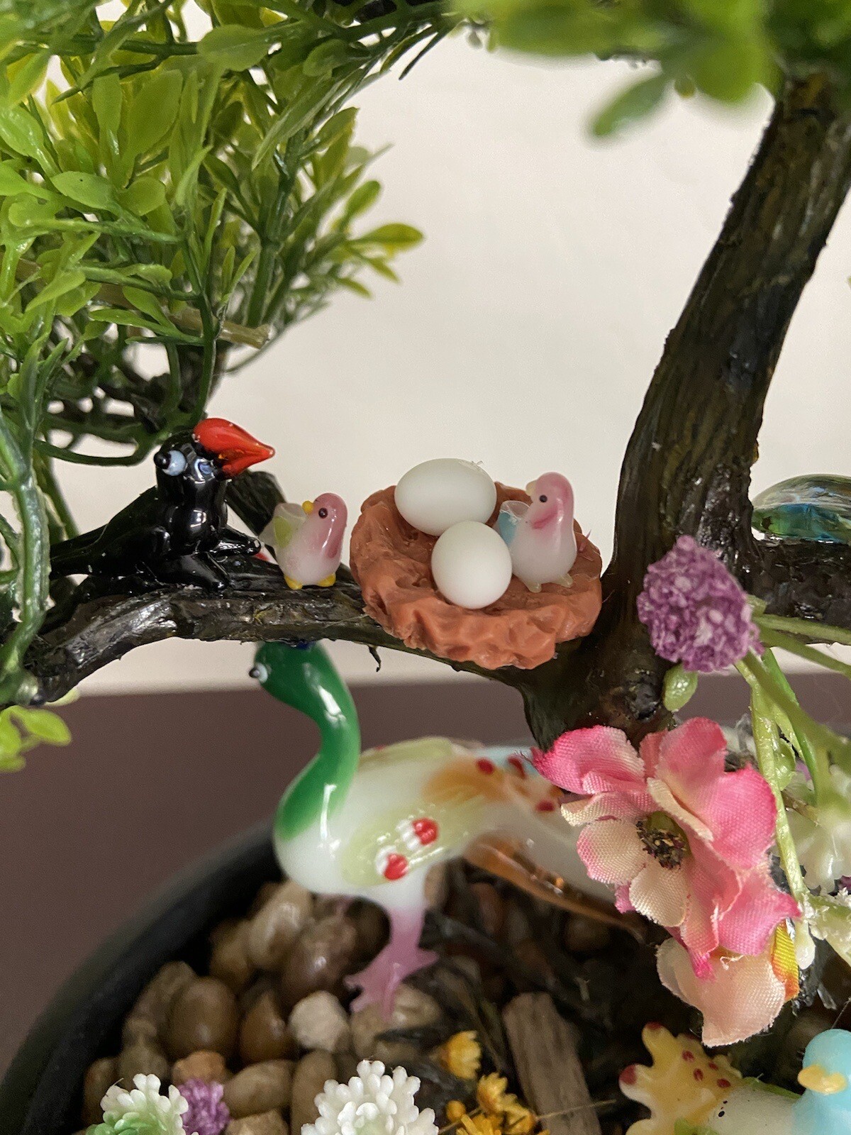 Artificial Bonsai Tree, Small Fake silk Plants Decor, Indoor Faux Potted Plant