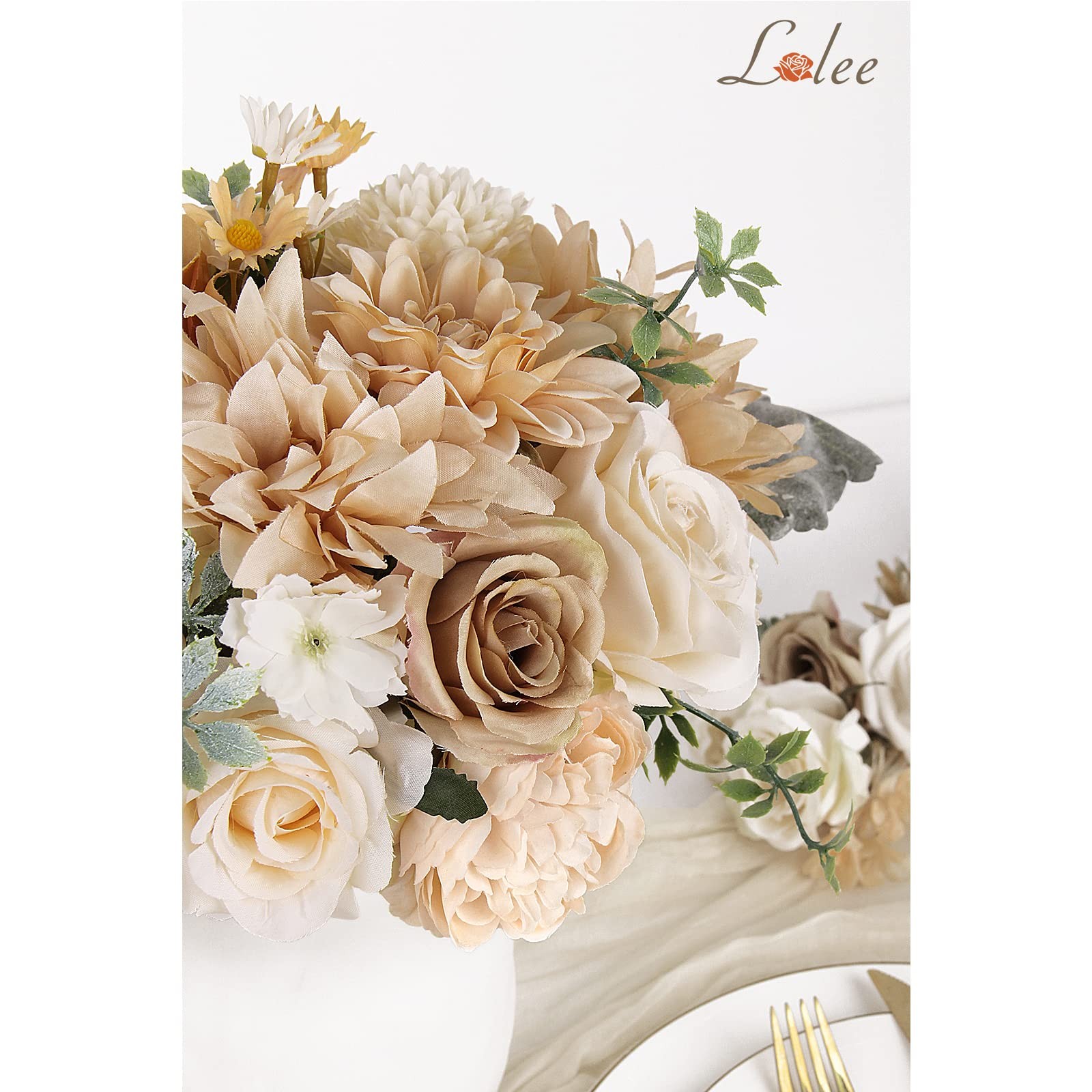 Artificial Flowers Rose Silk Flower Combo Nude Color Foam Roses Bulk Decor Se…