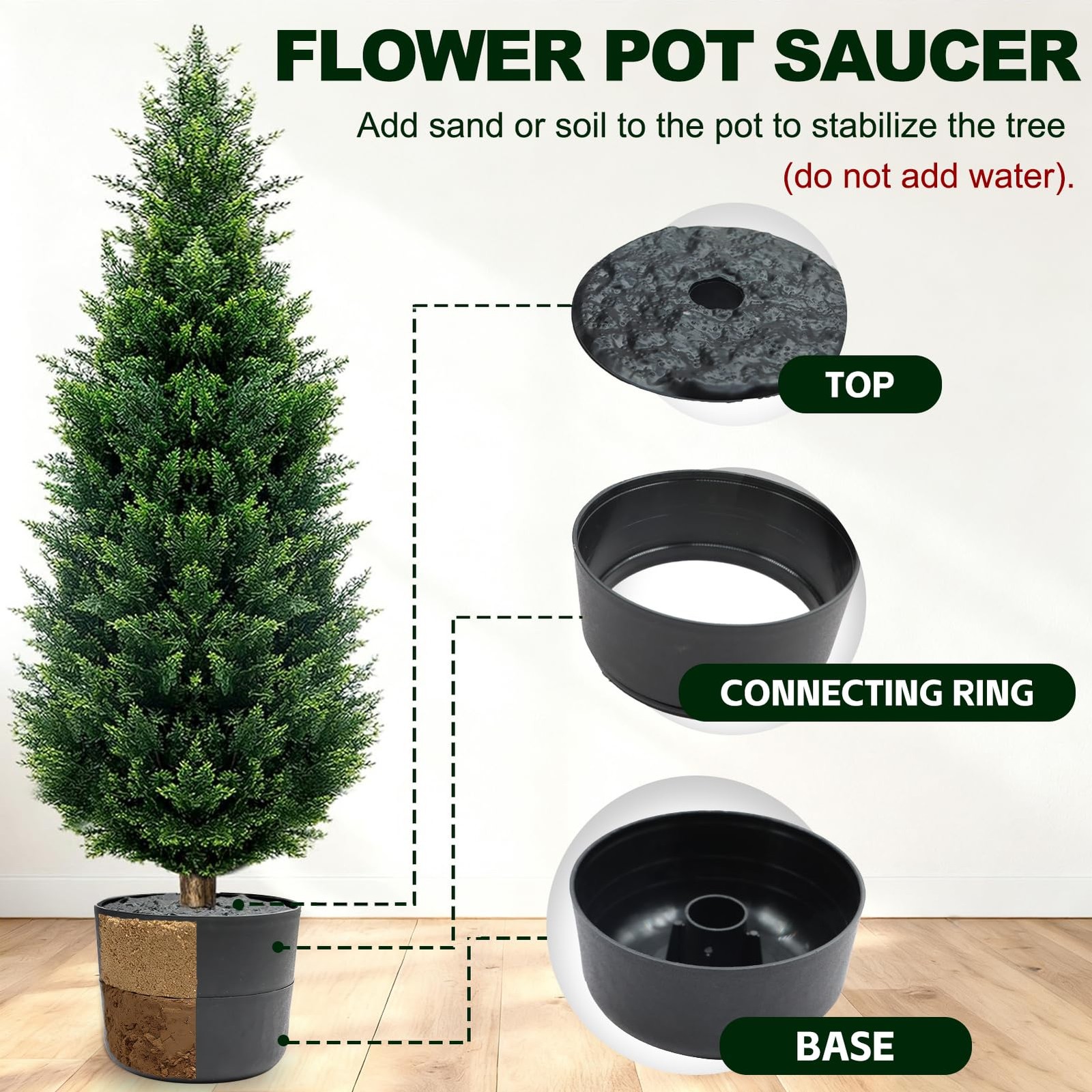 36-inch Artificial Cypress 2 Packs – UV-Resistant Shrub with Pot, Suitable for