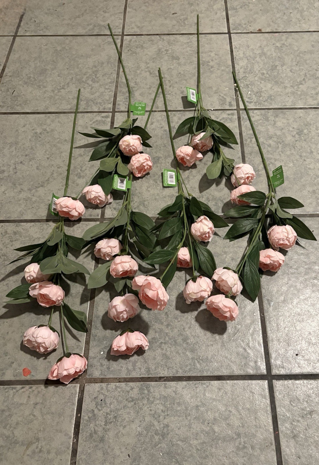 Lot of 6 Light Pink Peony Stem by Ashland Michaels Faux Floral 27” New