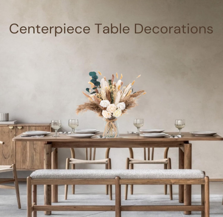 Arreglo floral con 100 flores artificiales y jarrón para centro de mesa, Nuevo