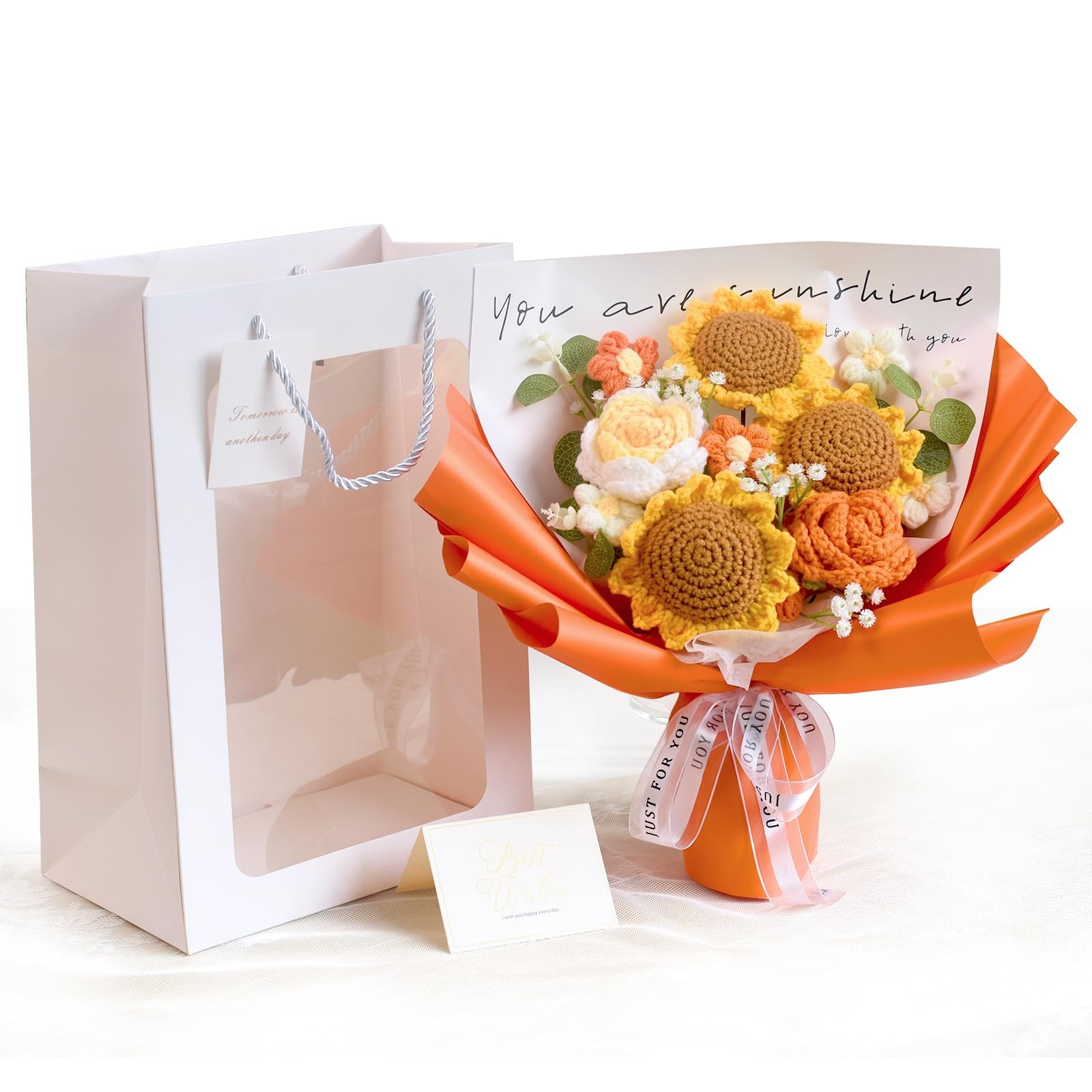 Crochet Flower Bouquet — Send You Sunshine Handmade Crocheted Flowers, 3 Sunf…