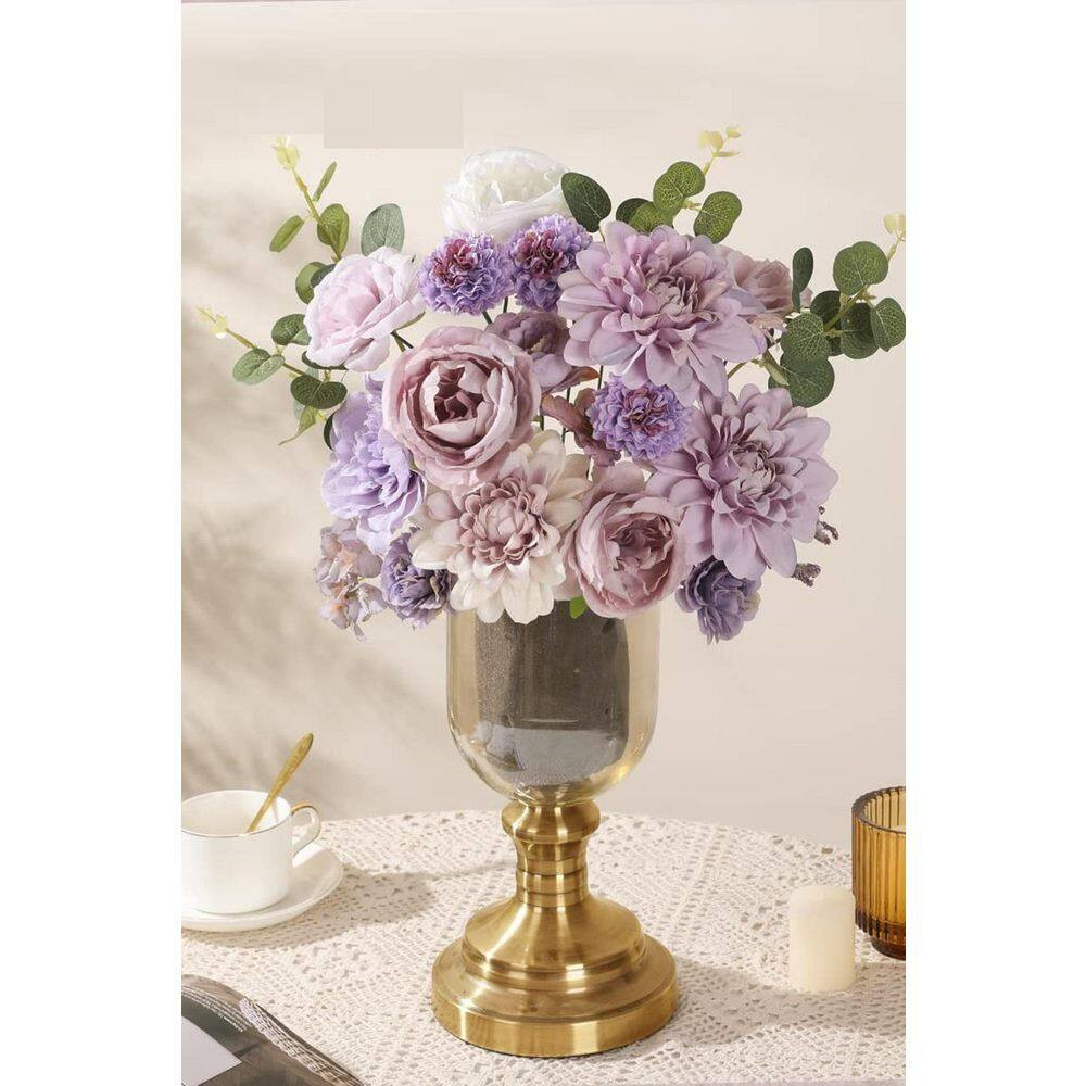2 In. Purple Indoor/Outdoor Durable Artificial Mixed Flower Combo (18 Pieces)