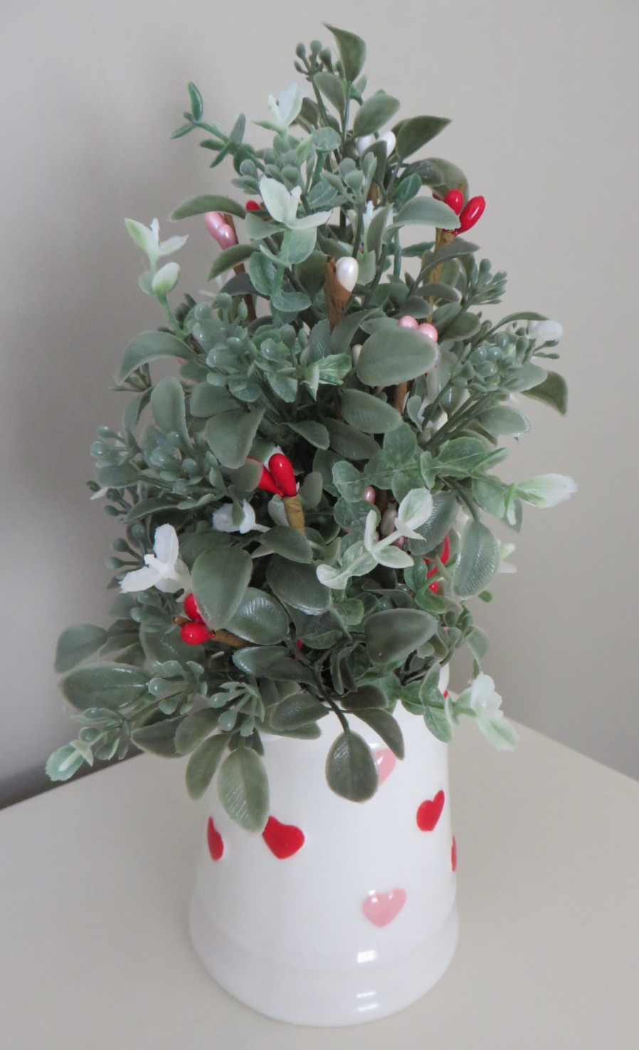 Valentine’s Day Floral Arrangement in Ceramic Creamer – Home Decor #584