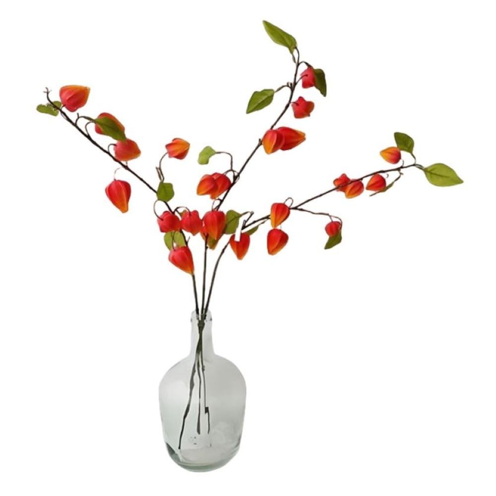 Artificial Plant Lantern Flowers, 3 Bouquets of 34.25 Inch High Lantern Flowe…