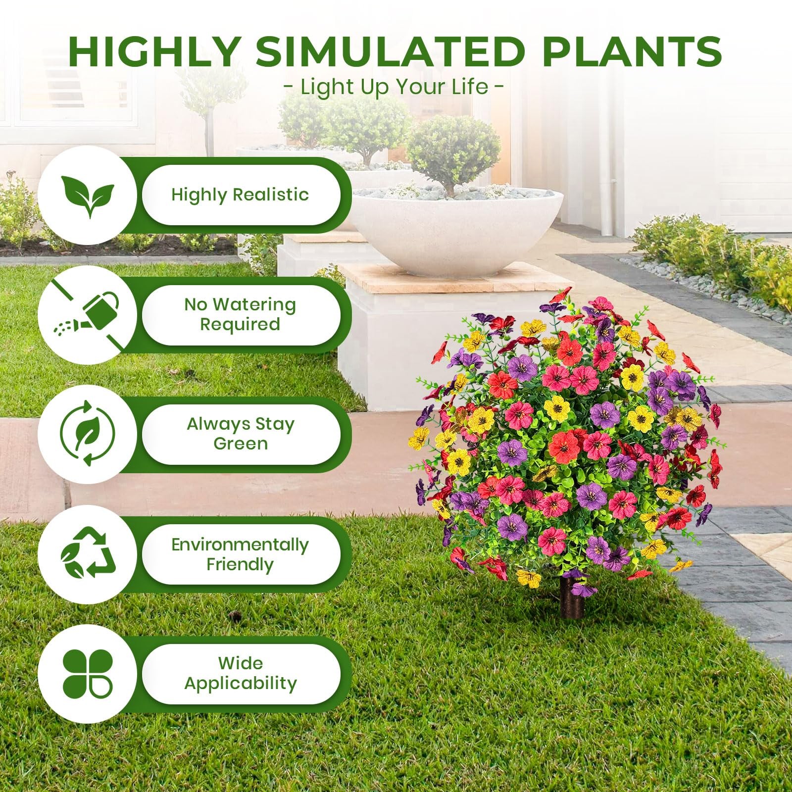 23.6″ Artificial Boxwood Topiary Trees with Flowers Set of 2