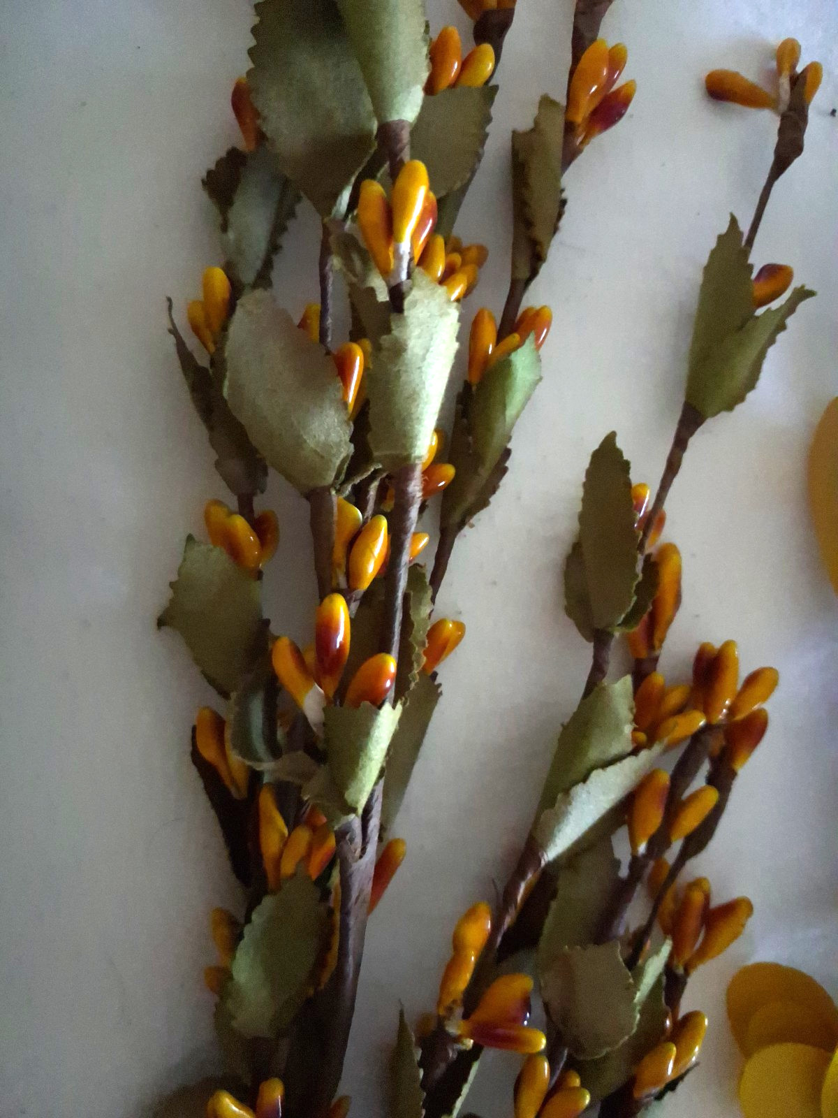 Artificial Mustard Yellow Floral Stem Lot 9 Stems Faux Flowers 12-32″