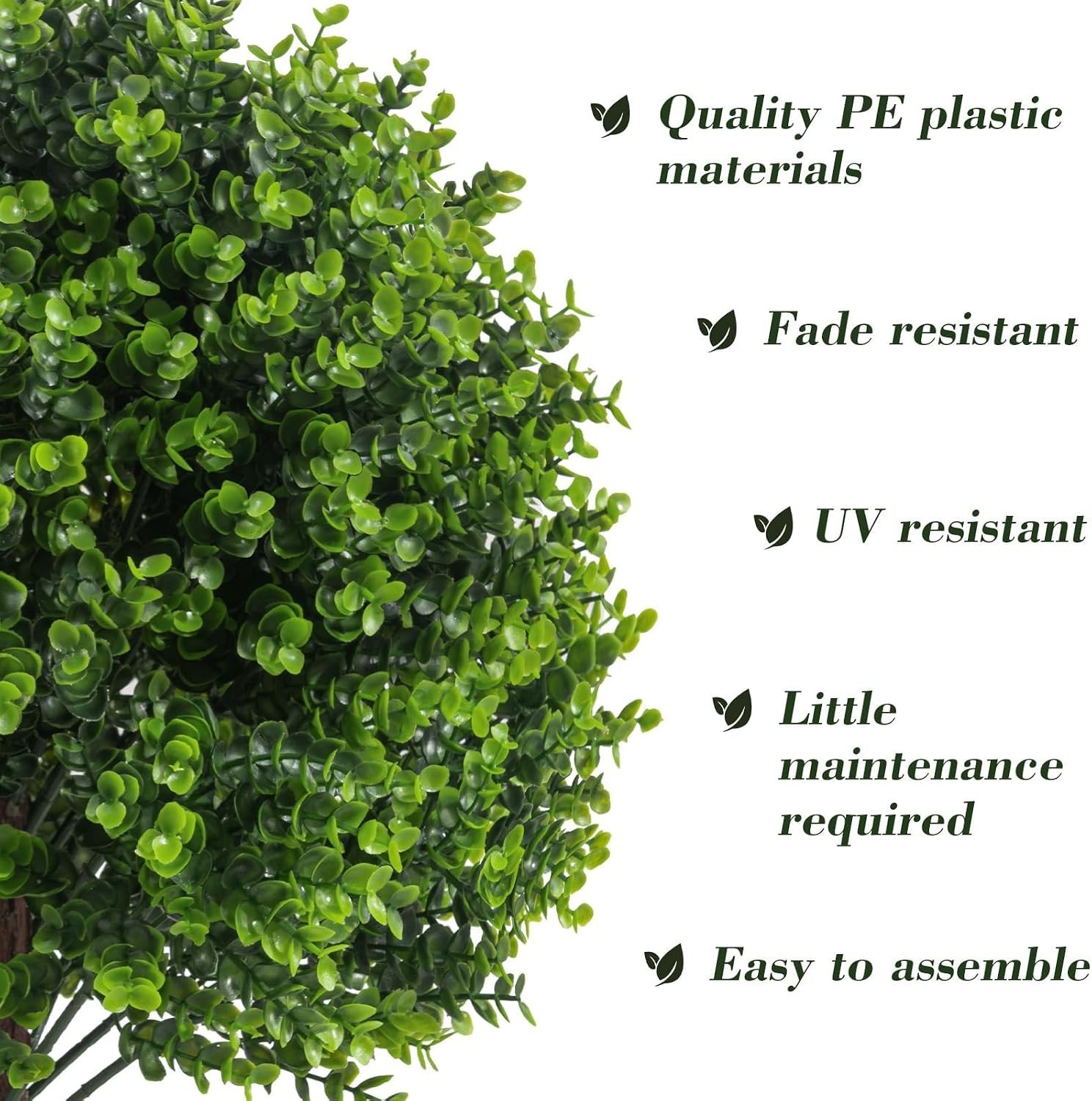 2 Pack UV Resistant Artificial Eucalyptus Boxwood Plants Outdoor | Ultra Real…