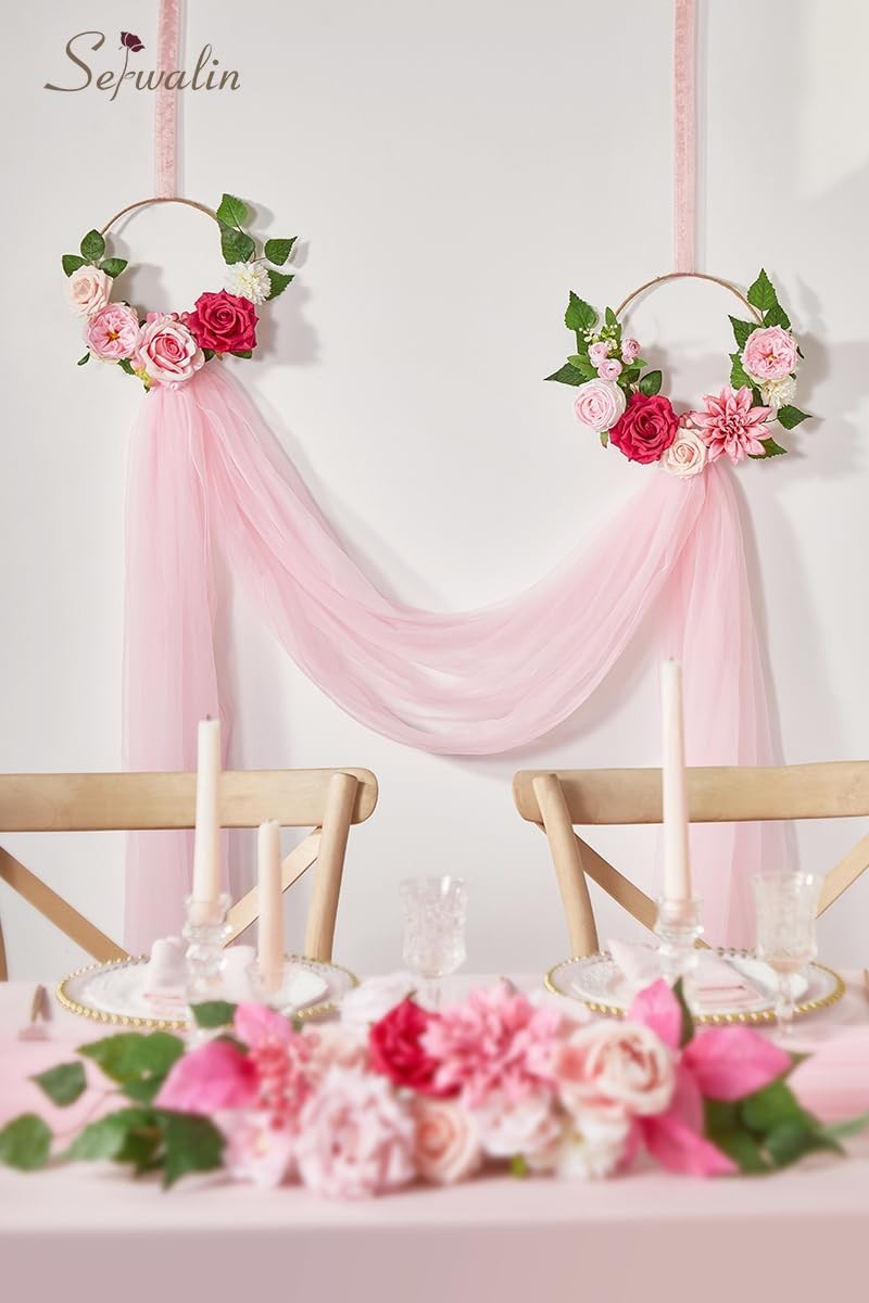 Artificial Hot Pink Silk Flowers for Home Decor – DIY & Wedding Flowers – Tab…