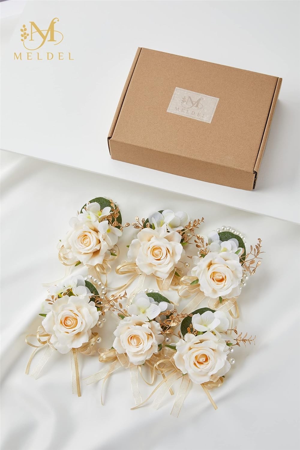 Champagne Boutonniere For Men Wedding Set Of 6 Groom And Groomsmen Boutonniere F