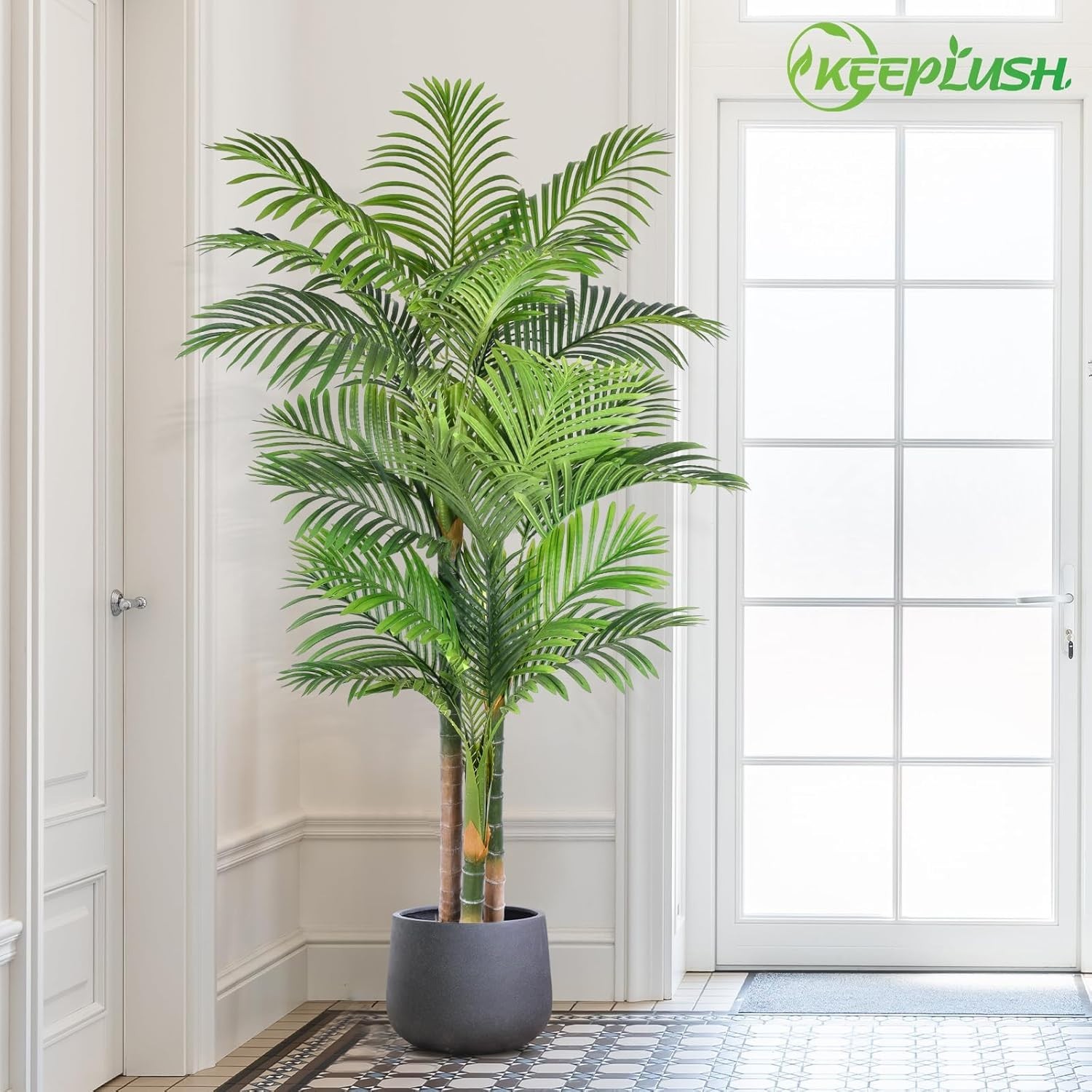 Elegant 6ft Tall Artificial Palm Tree – Adjustable Leaves for Custom Look