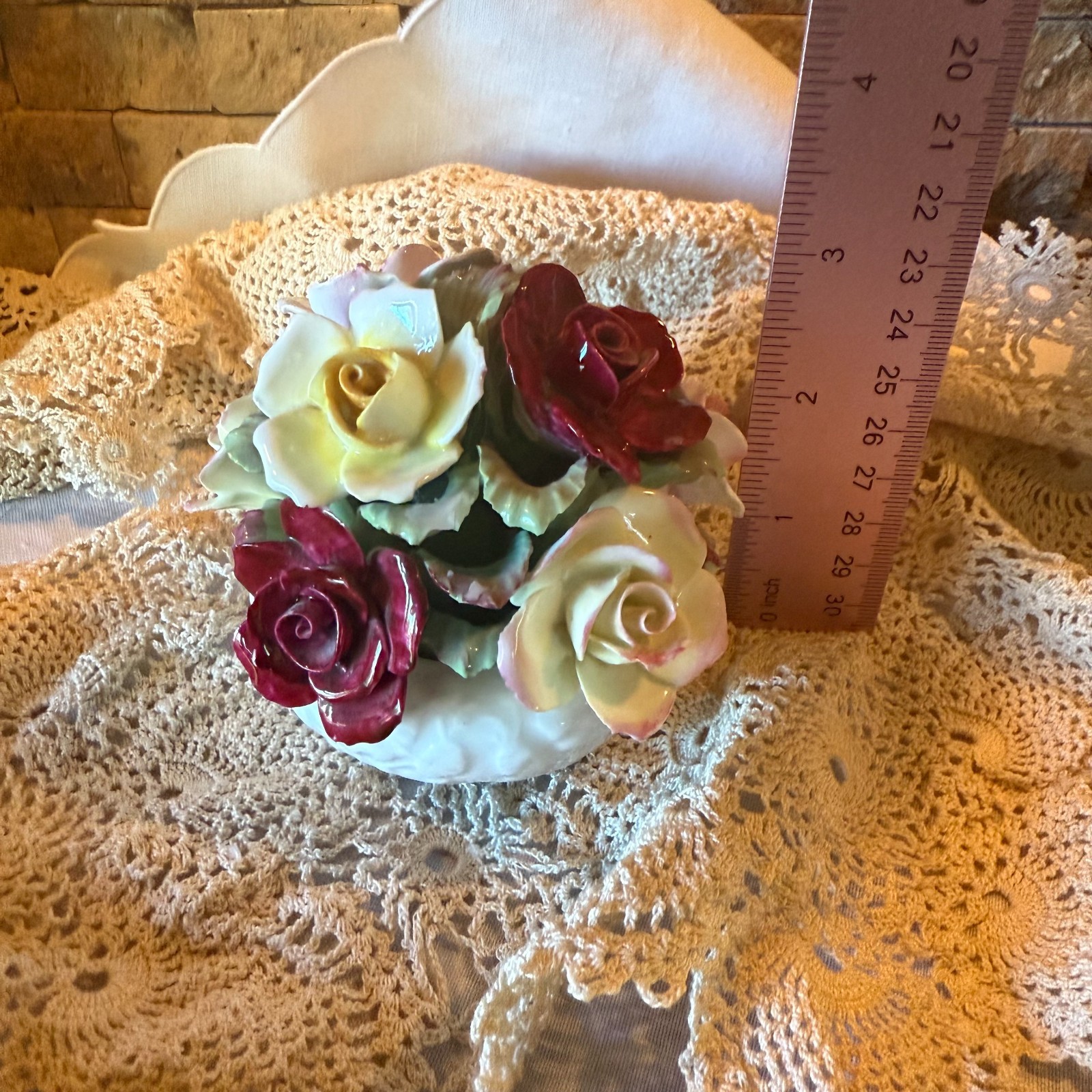 Vintage Aynsley England Fine Bone China Flowers Hand Modeled