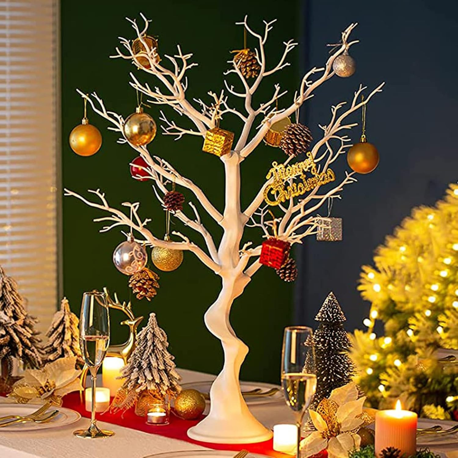 Tree Centerpieces for Weddings White 23In – Decorative Ornament Display Tree Fo