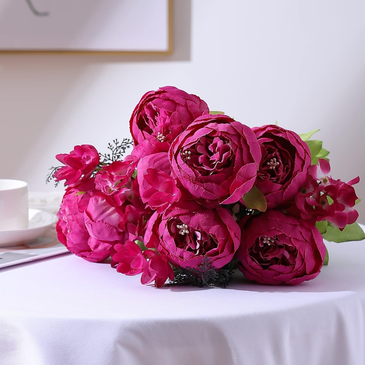 Springs Flowers Artificial Silk Peony Bouquets Wedding Home Decoration,Pack o…