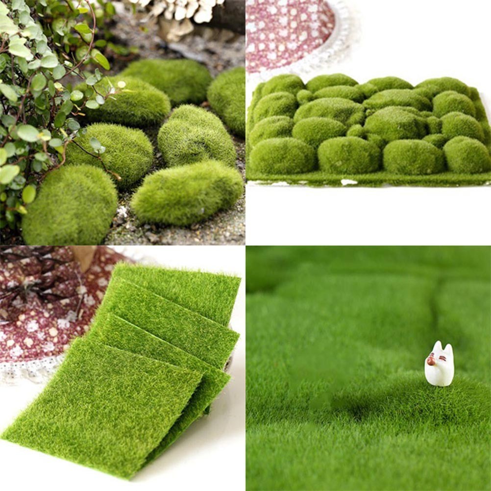 6 Pcs Garden Decoration for Miniature Moss Lifelike Grass Artificial Lawn